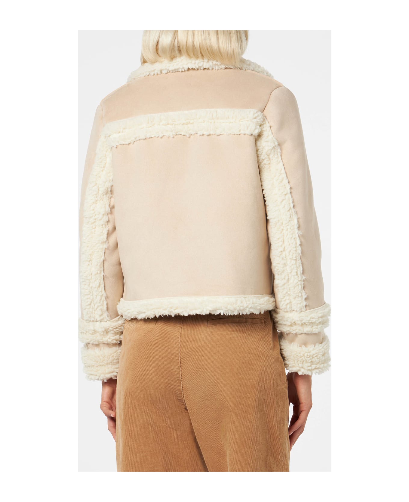 MC2 Saint Barth Woman Short Shearling-like Jacket - BEIGE