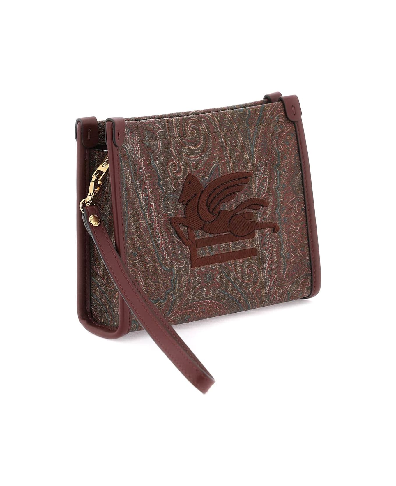 Etro Logo Paisley All-over Print Clutch - Brown