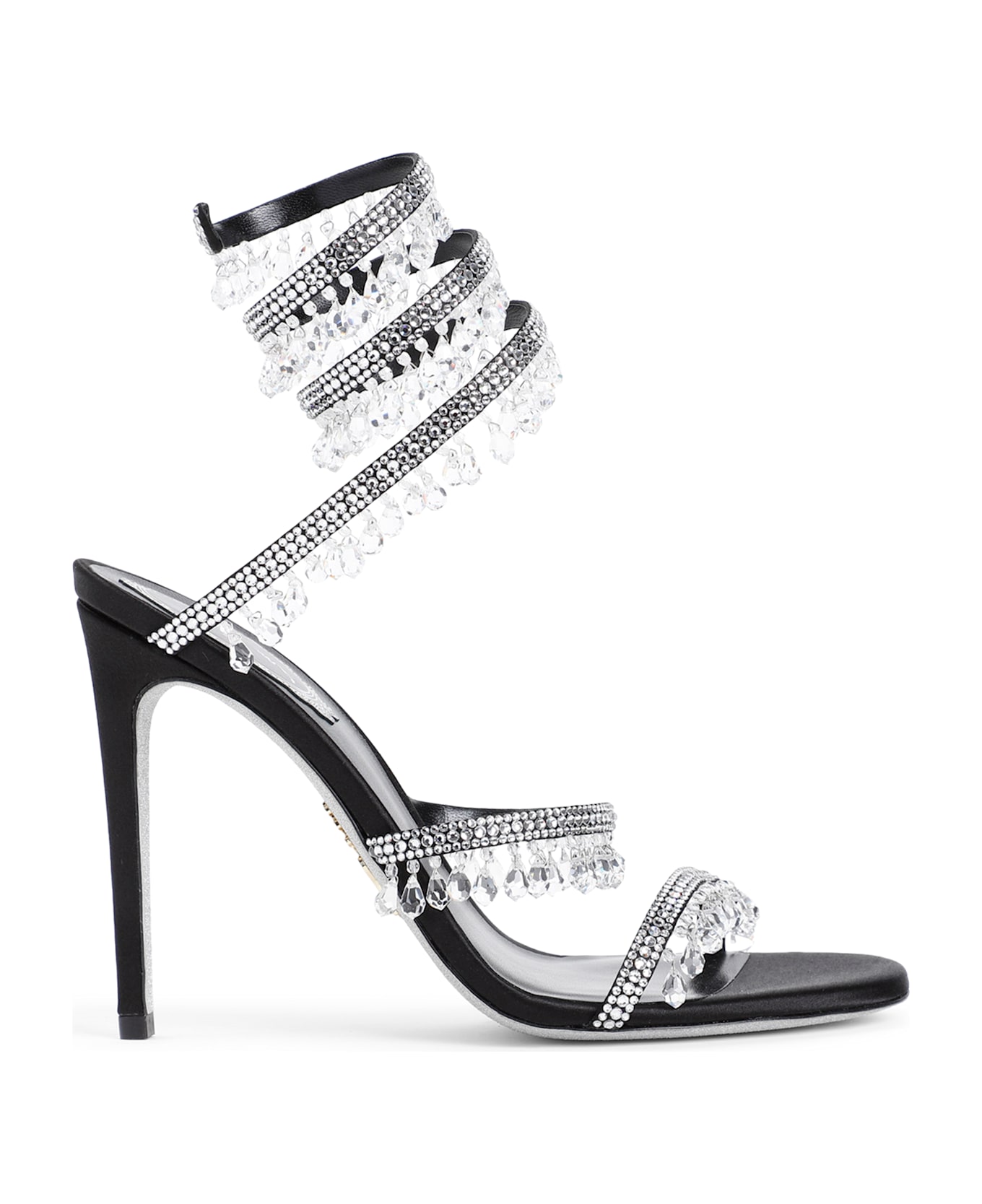 René Caovilla Chandelier Sandals - Black Satin サンダル