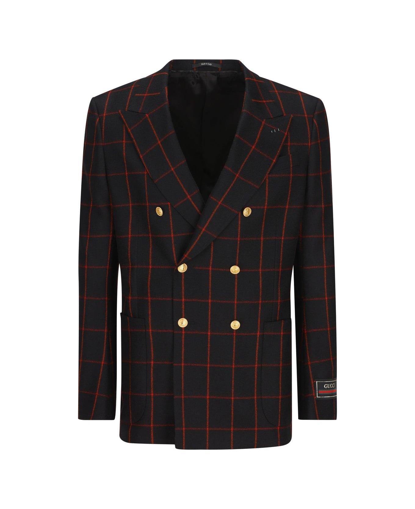 Gucci Checked Double Breasted Jacket ブレザー