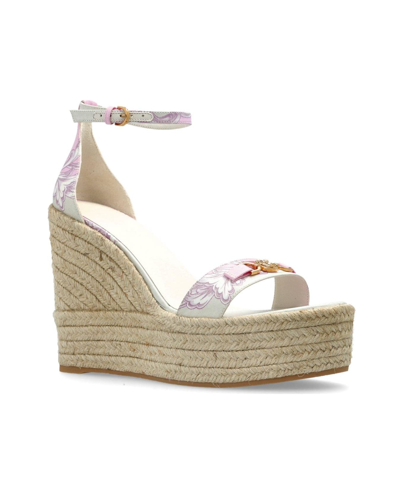 Versace Barocco Medusa 
95 Wedge Sandals - PINK