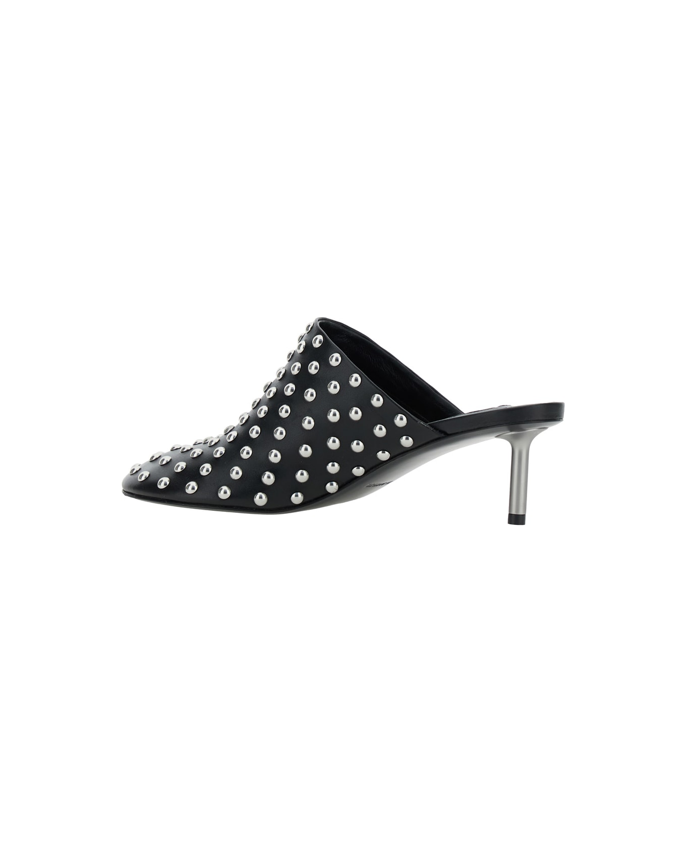 Jil Sander Black Mules With Low Heel And All-over Stud Embellishments - BLACK