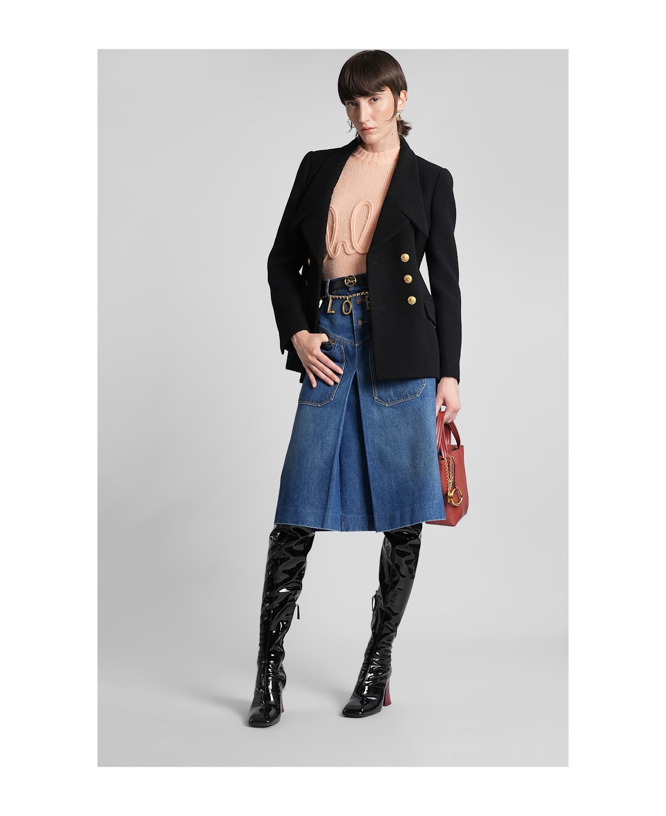 Chloé Skirt In Blue Denim - blue