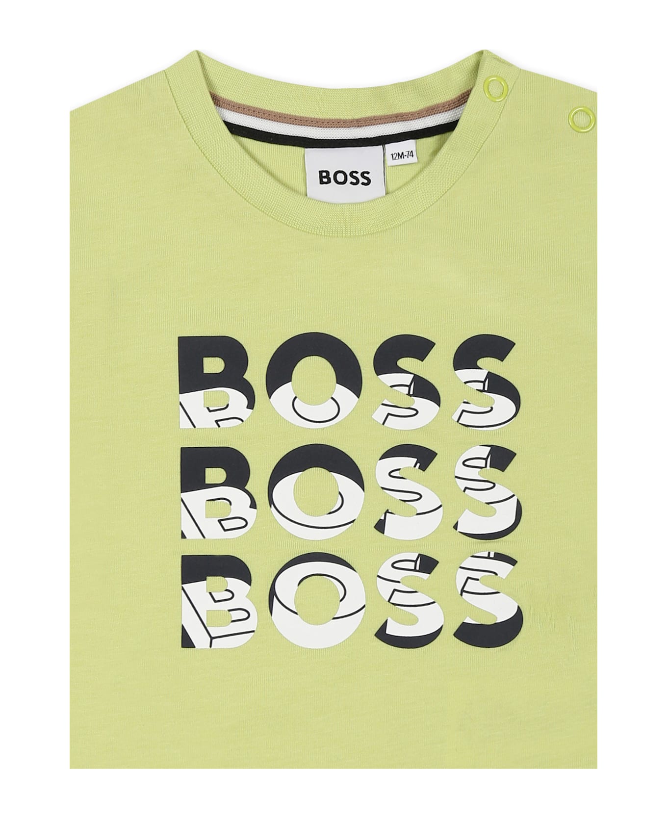 Hugo Boss Green T-shirt For Baby Boy With Logo - Green