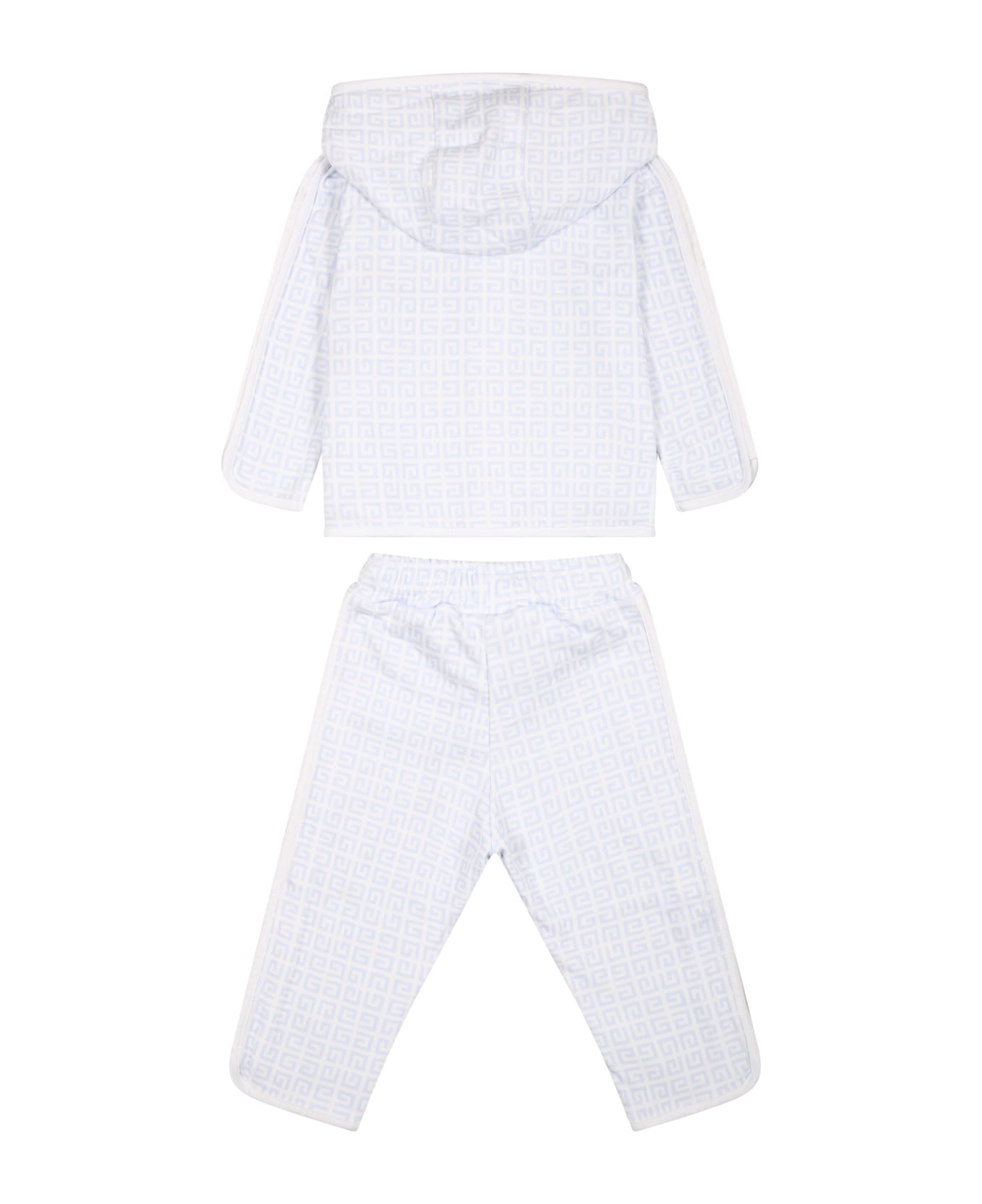 Givenchy White Tracksuit For Baby Boy With Logo - Light Blue