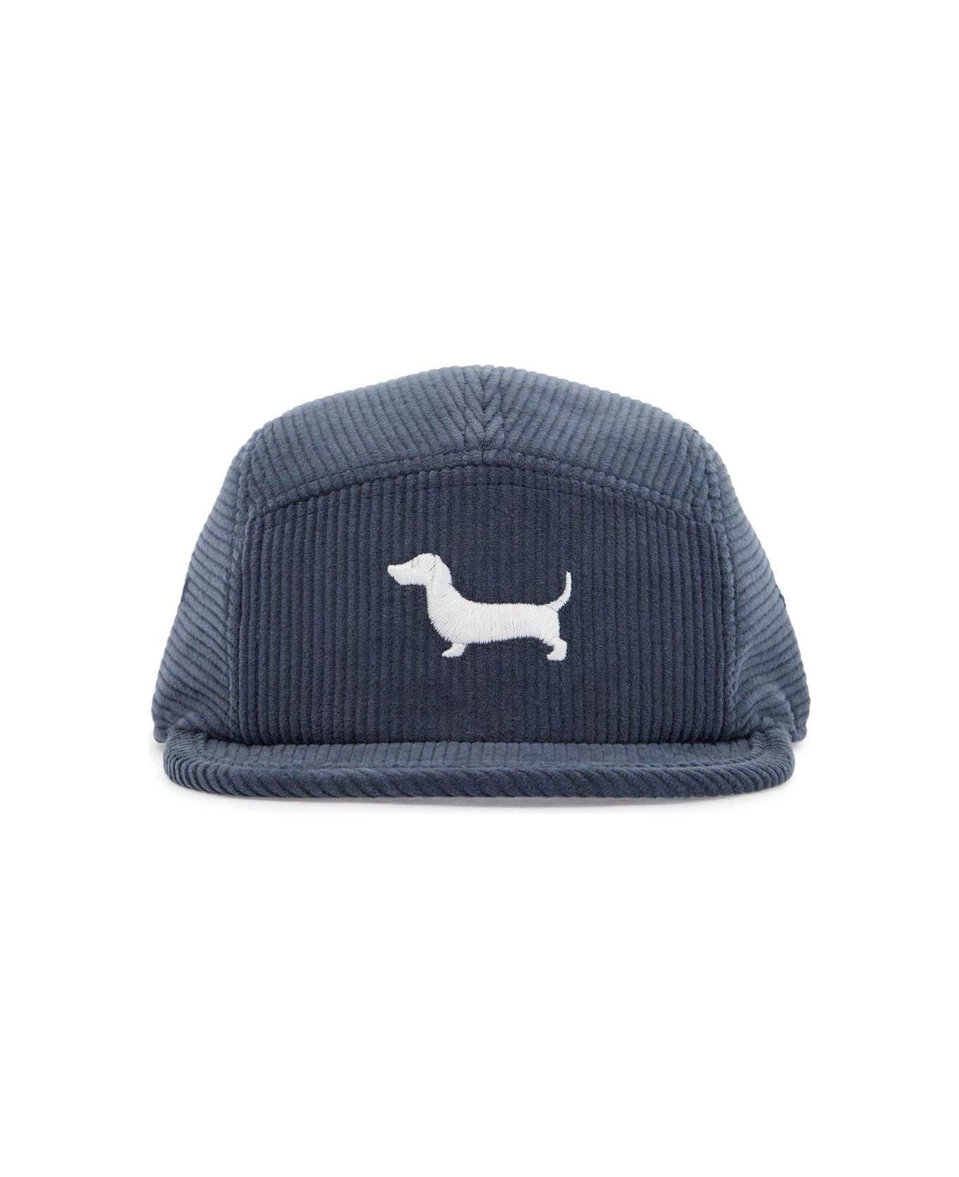 Thom Browne Hector Embroidered Corduroy Baseball Cap - Navy
