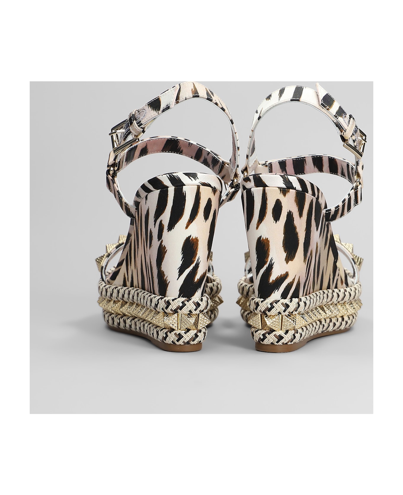 Christian Louboutin Pyraclou 110 Sandals In Rose-pink Silk - rose-pink