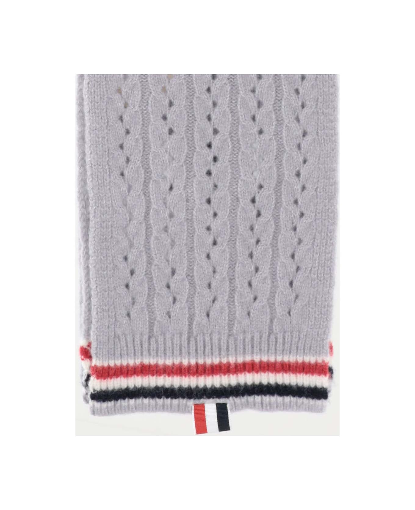 Thom Browne Cable Pointelle Scarf - Grey