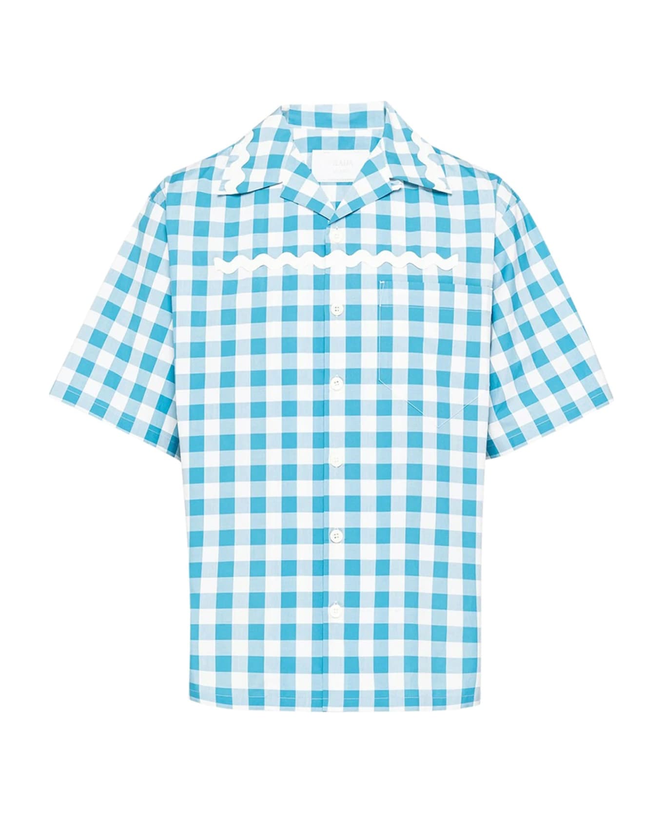 Prada bucket Checked Cotton Shirt - Blue