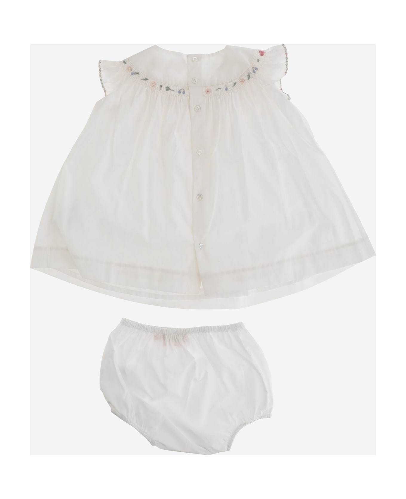 Bonpoint Two-piece Cotton Set - White ワンピース＆ドレス