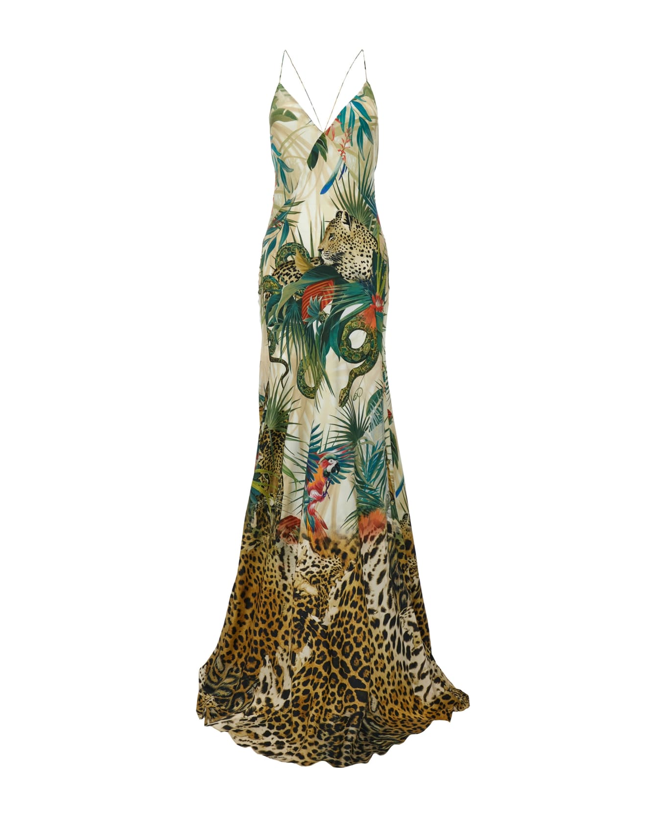 Roberto Cavalli 'jungle' Long Dress - Multicolor