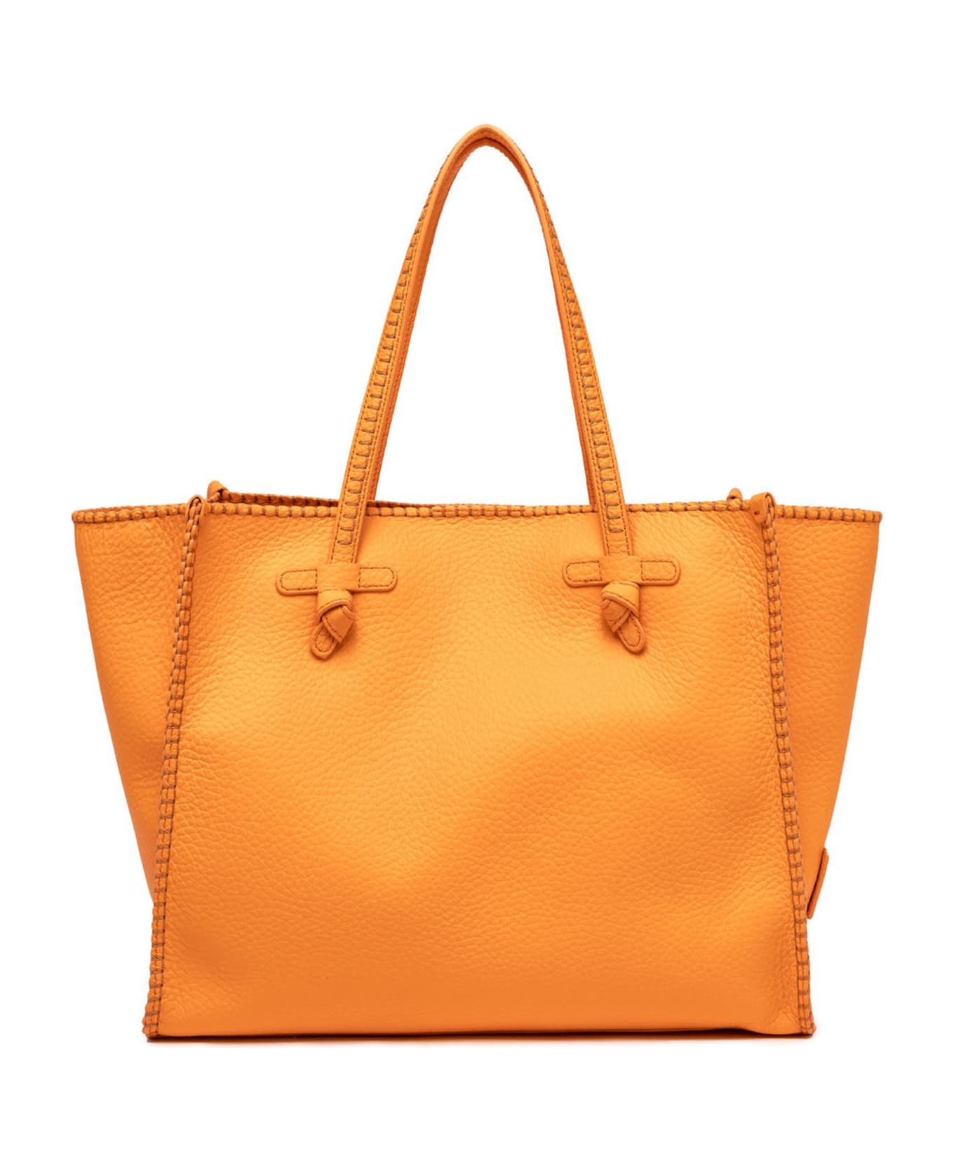 Gianni Chiarini Orange Soft Leather Shopping Bag - Flame orange