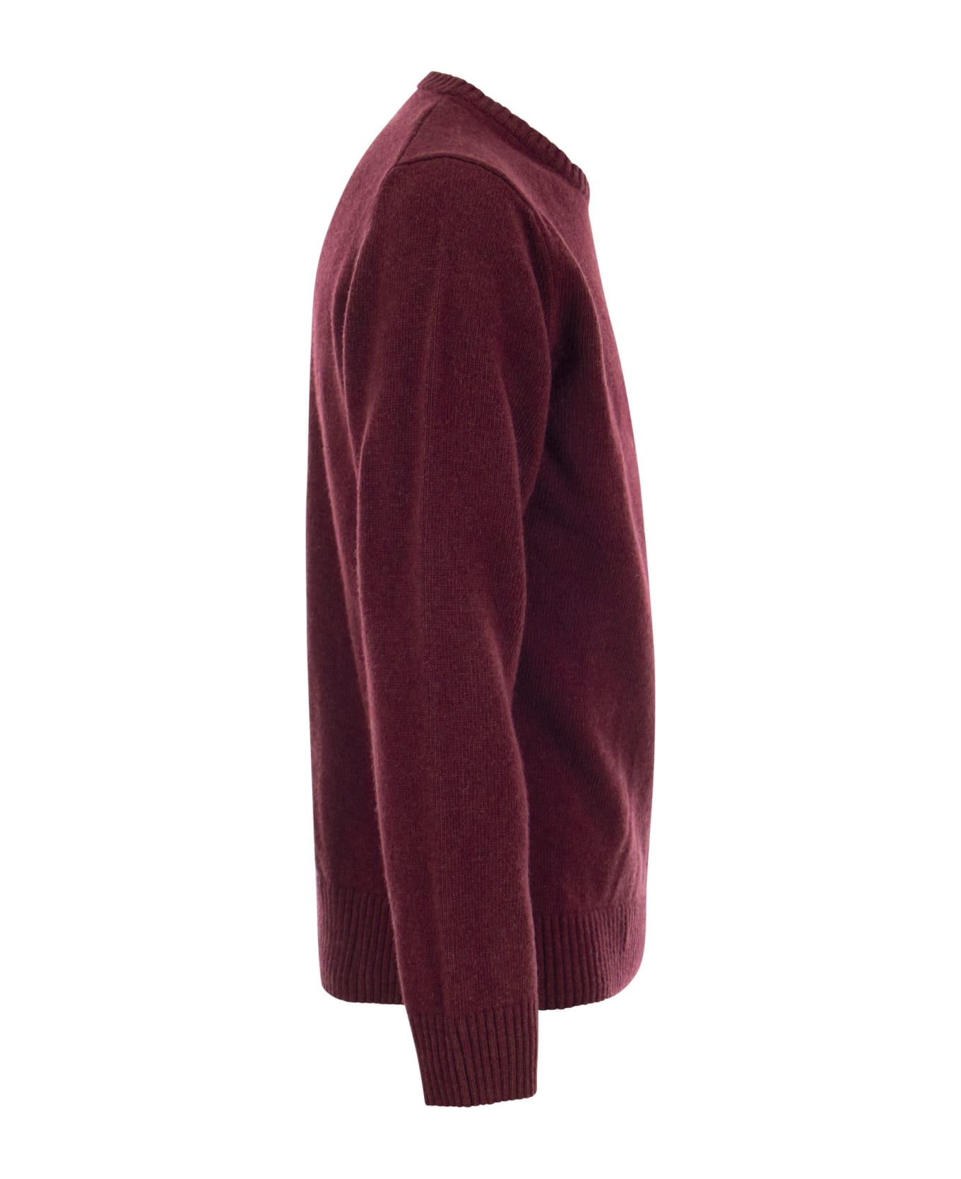 Paul&Shark Wool Crew Neck With Arm Patch Sweater - BORDEAUX