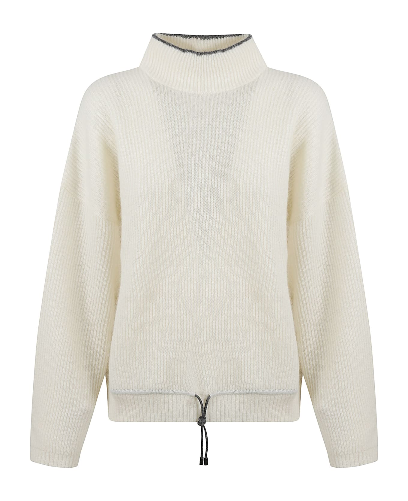 Brunello Cucinelli High Neck Ribbed Sweater - Panama