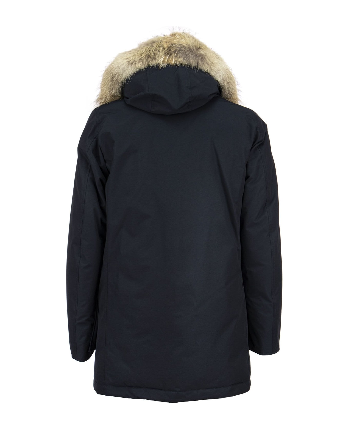 Woolrich Artic Df Parka With Coyote Fur Woolrich - Blue ダウンジャケット