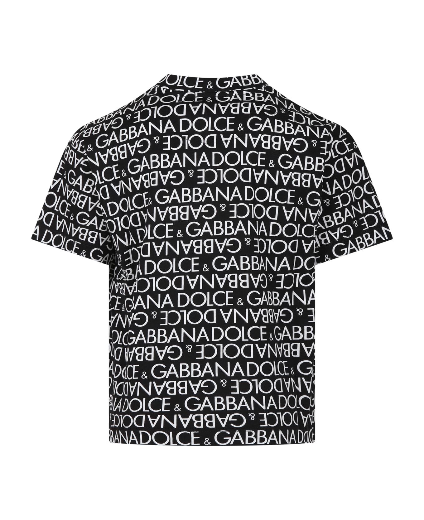 Dolce & Gabbana Black T-shirt For Kids With Logo - WHITE