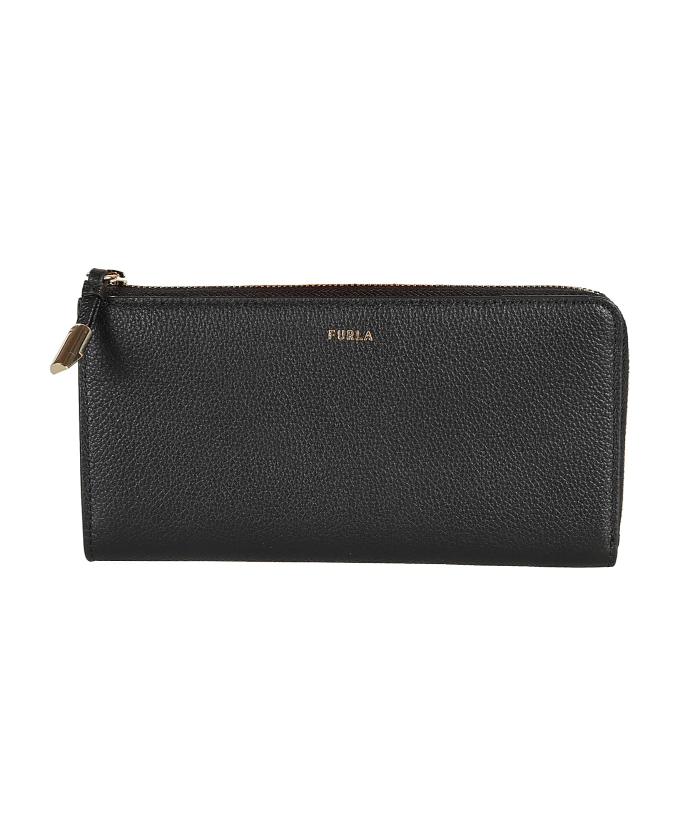Furla Logo Zip-around Wallet - NERO