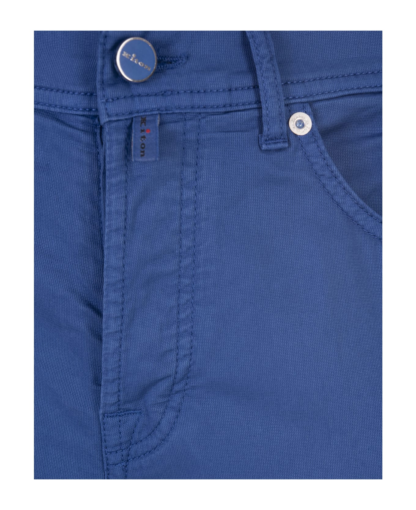Kiton Cobalt Blue 5 Pocket Straight Leg Trousers - Blue ボトムス