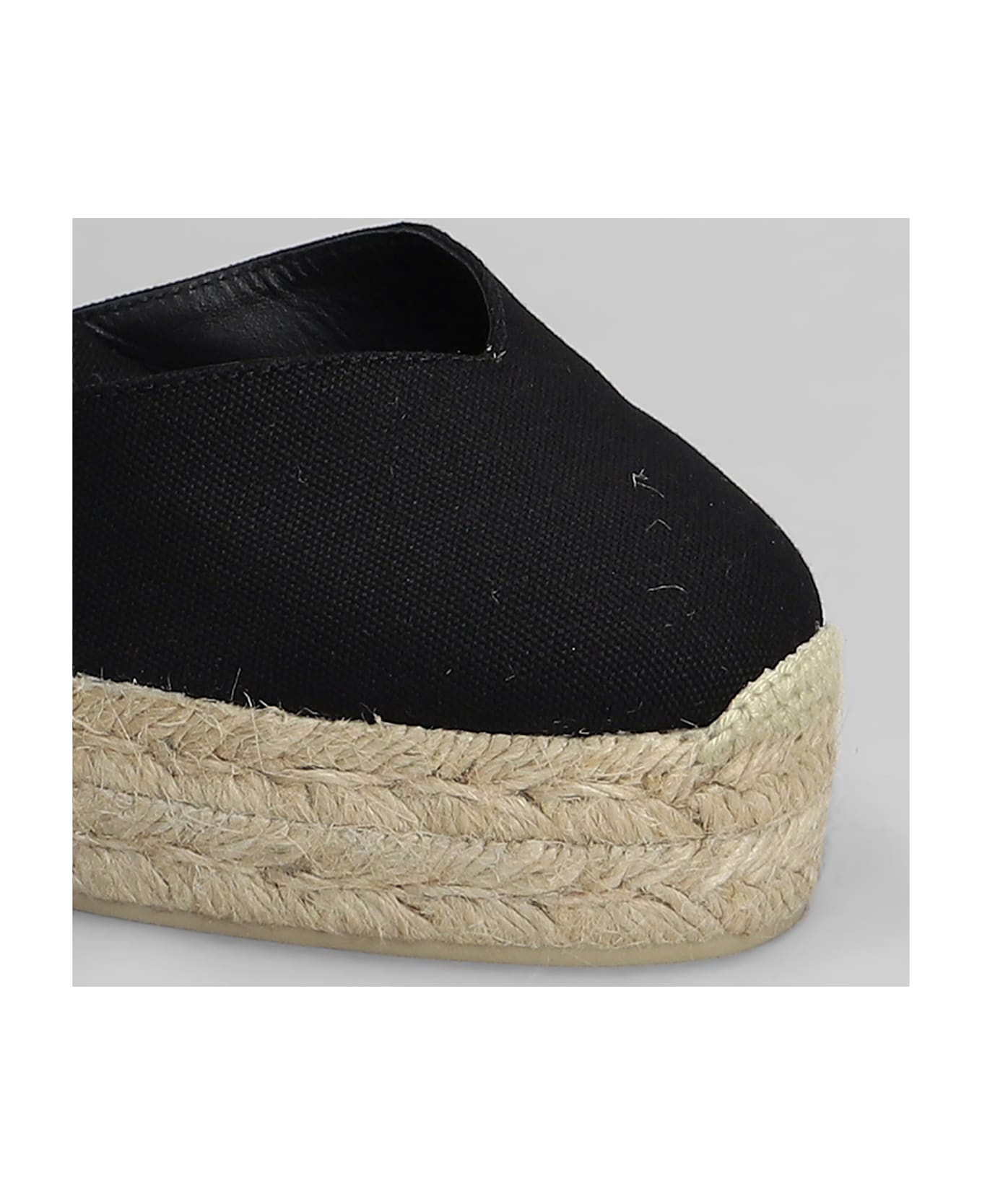 Castañer Chiarita-8ed-001 Wedges In Black Canvas - black