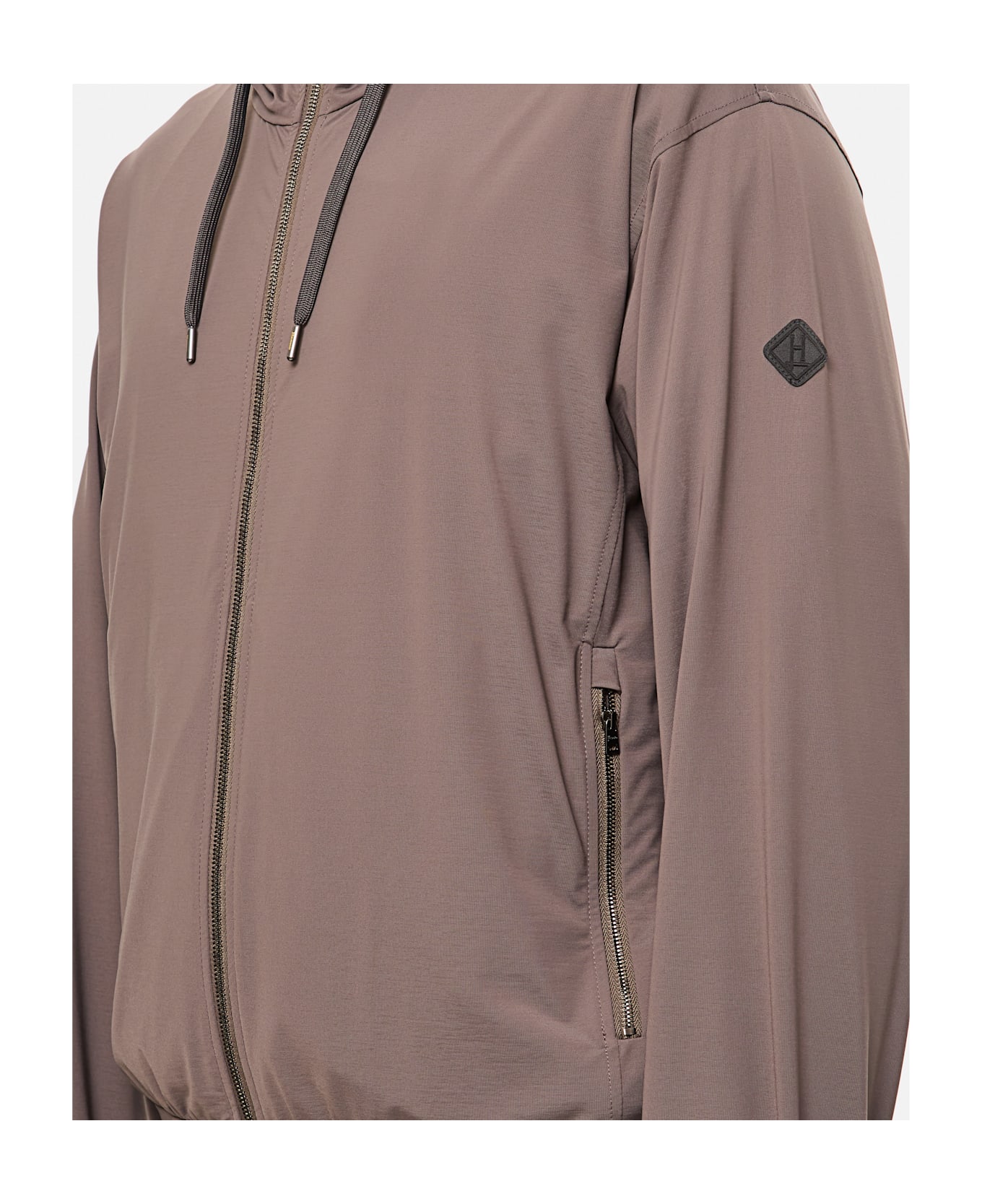 Herno Hooded Sweatshirt With Zip - Brown