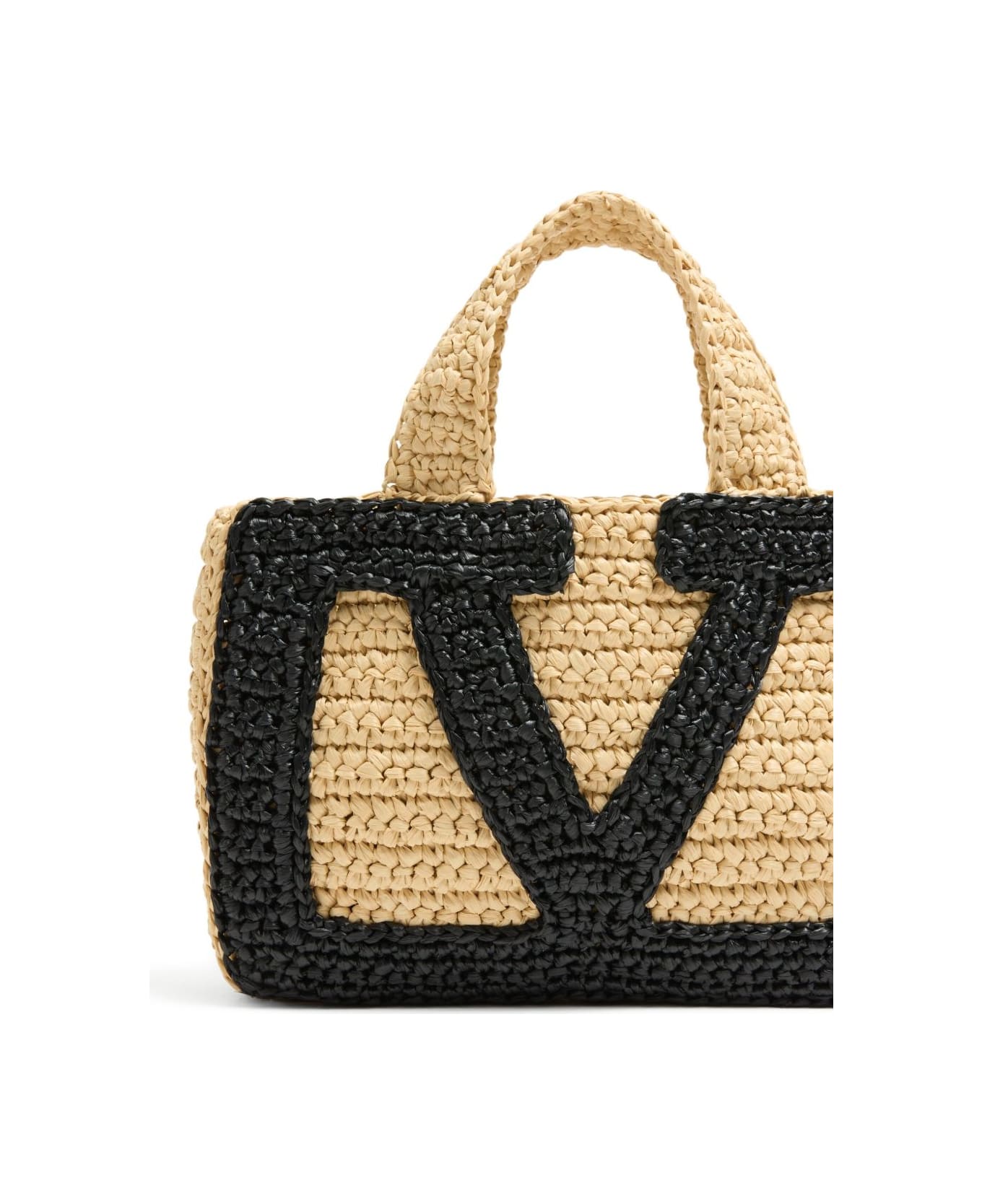 Valentino Garavani Viva Superstar Crochet Small Tote Bag - Black