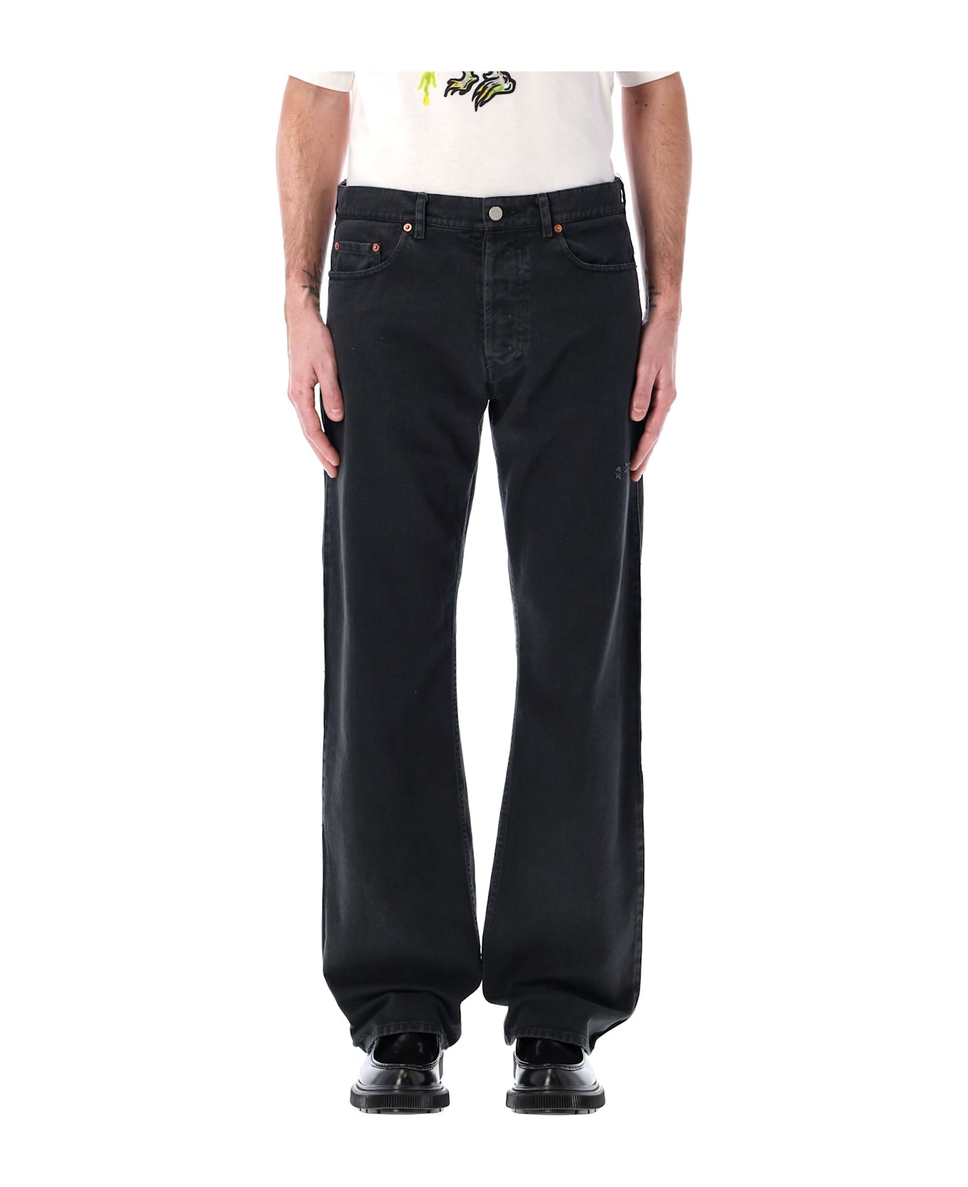 Magliano Braided Back Denim Jeans - BLACK
