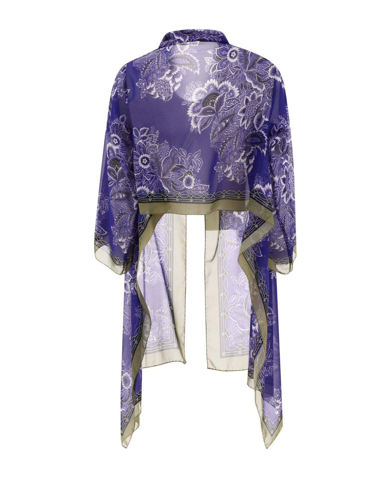 Etro Floral-printed V-neck Tied Blouse