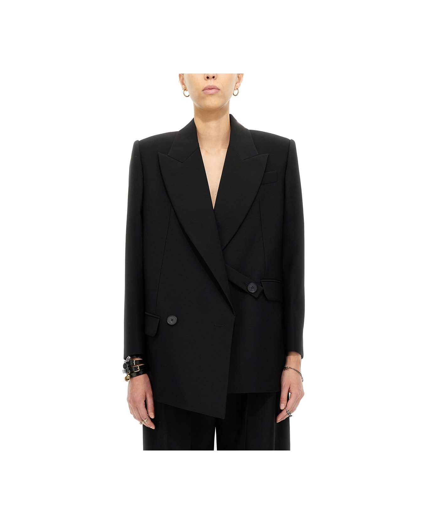 Alexander McQueen Structured Double-breasted Jacket - BLACK ブレザー