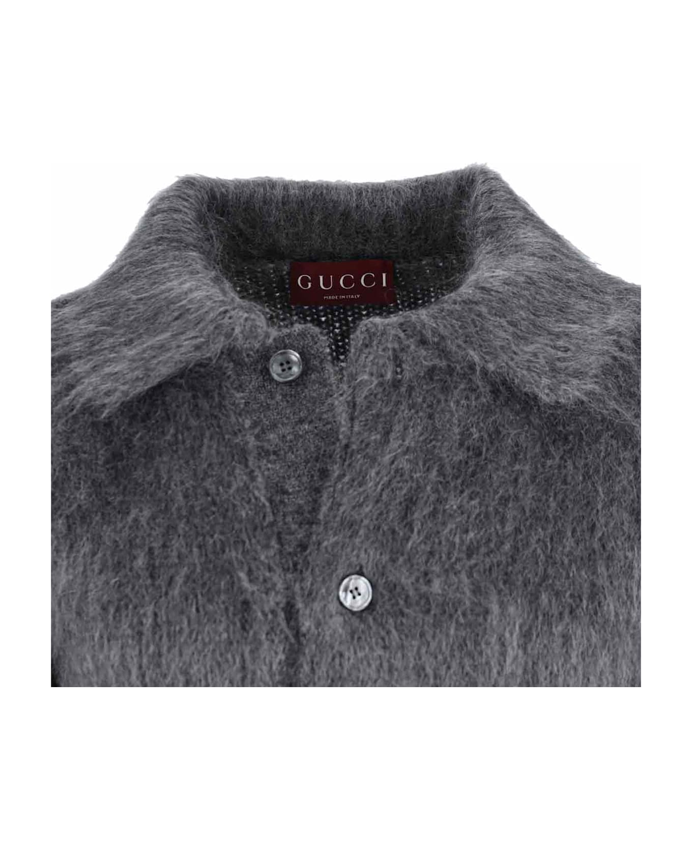 Gucci Mohair Blend Cardigan - Gray