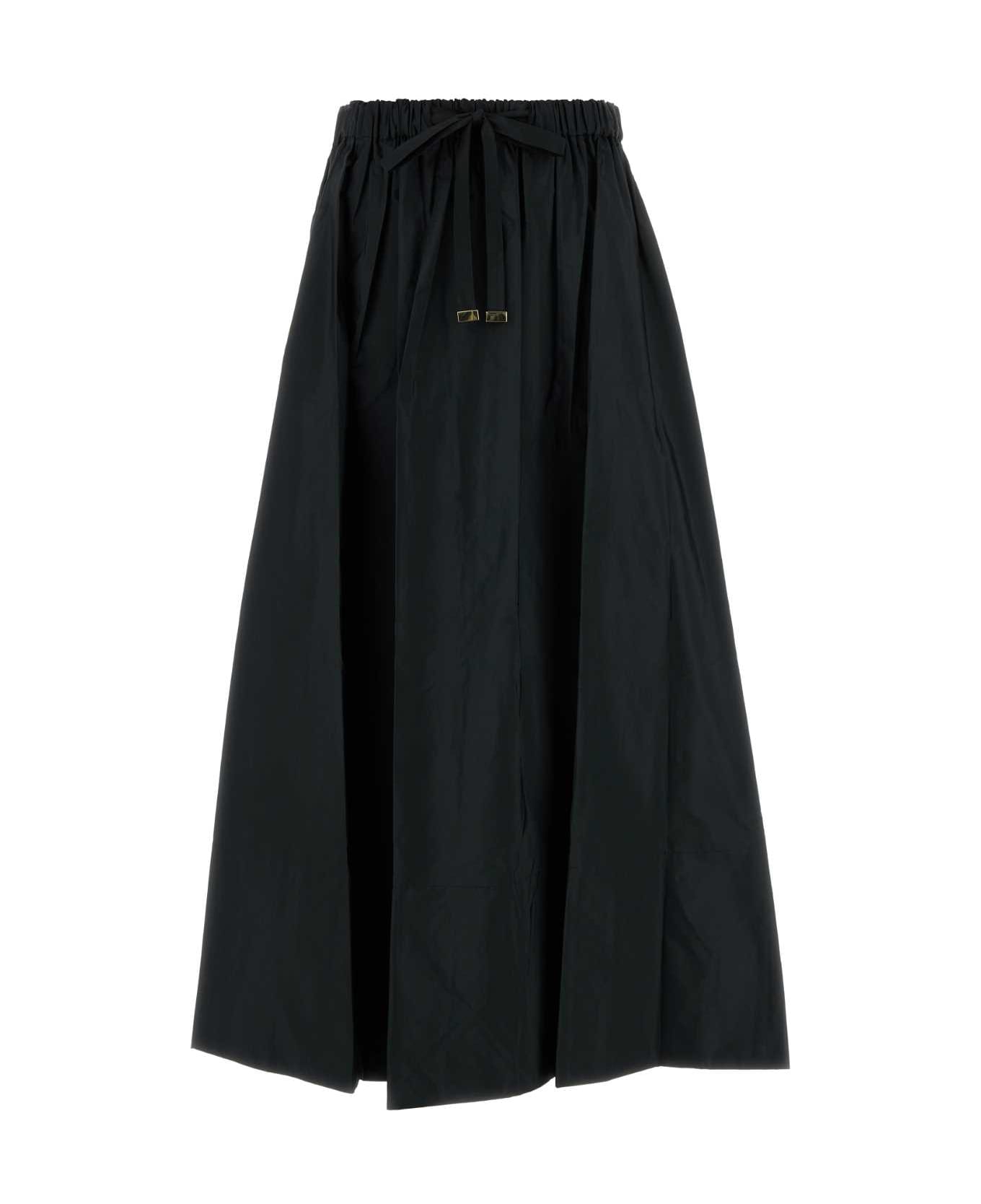 
S Max Mara Black Poplin Lirica Skirt - NERO