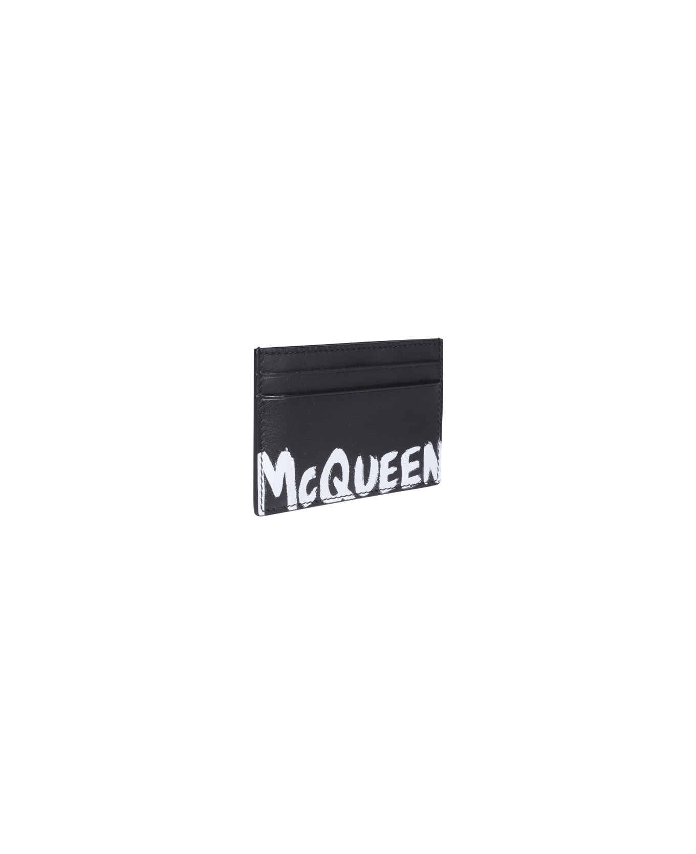 Alexander McQueen Graffiti Logo Cards Holder - Nero