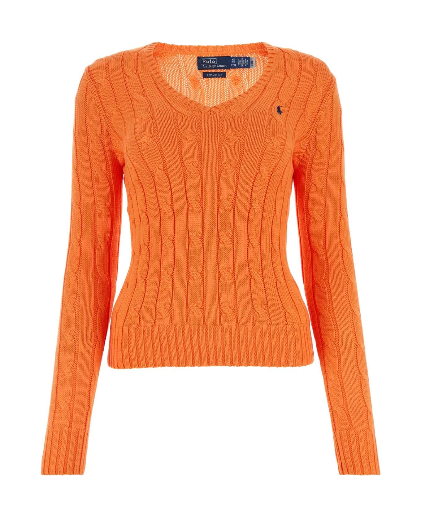 Polo Ralph Lauren Orange Cotton Sweater - SUNORANGE