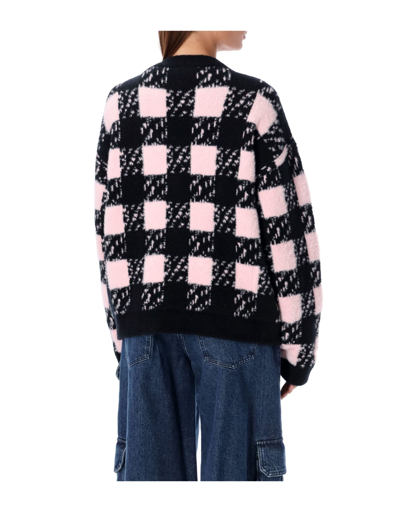 Off-White Cardigan Vichy - BLACK CLOUD PINK