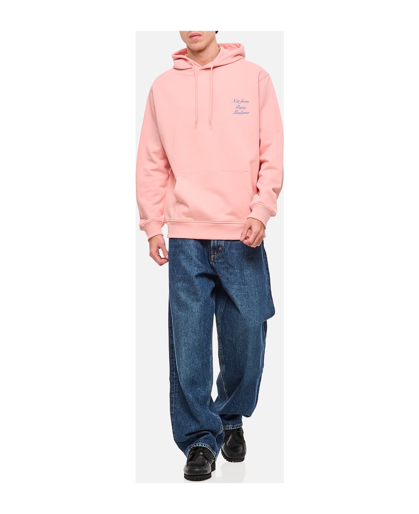 Drôle de Monsieur Le Hoodie Slogan Cursive - Light Pink