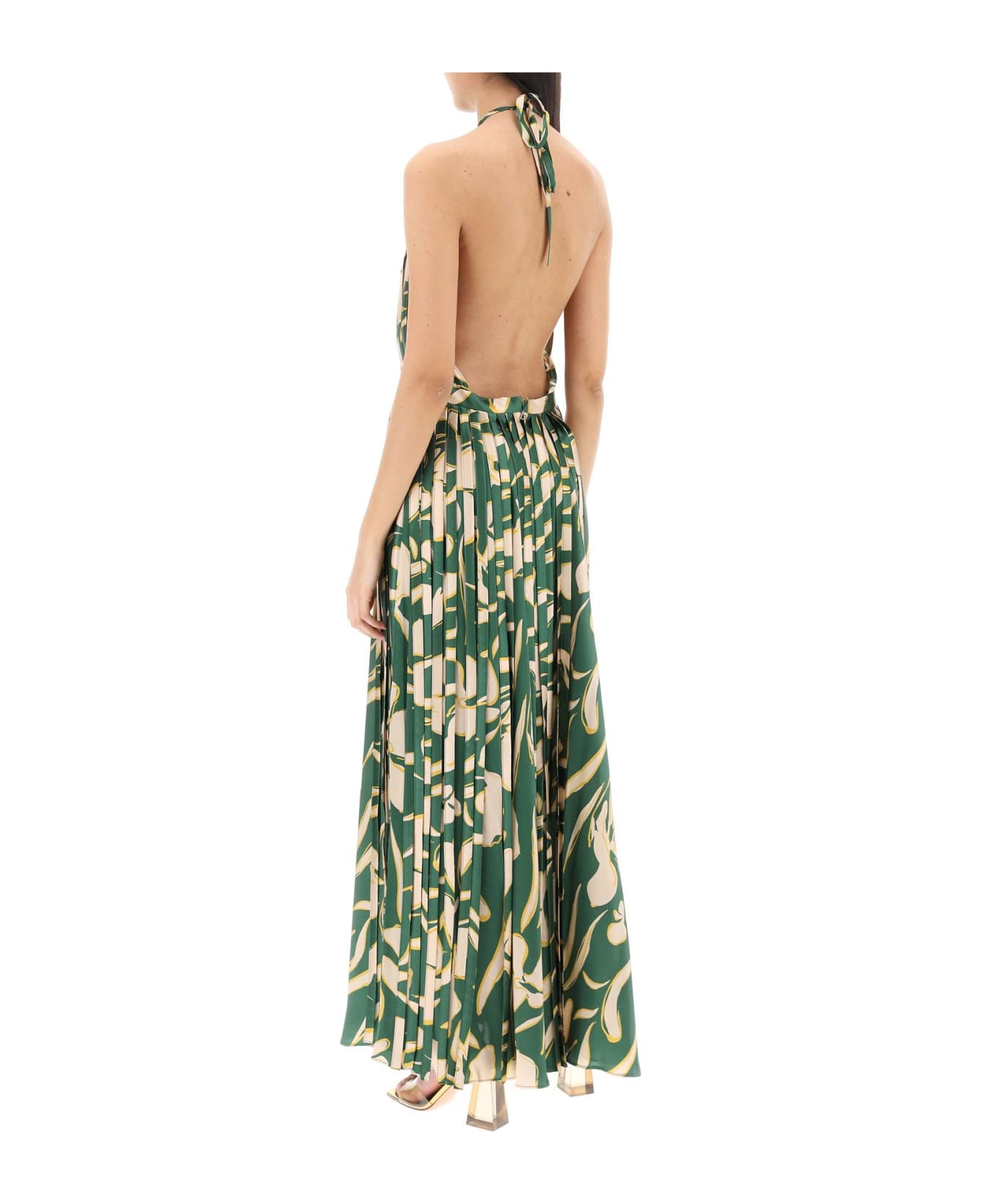 Raquel Diniz Giorgia Fringed Maxi Dress - GREEN FLORAL (Green)