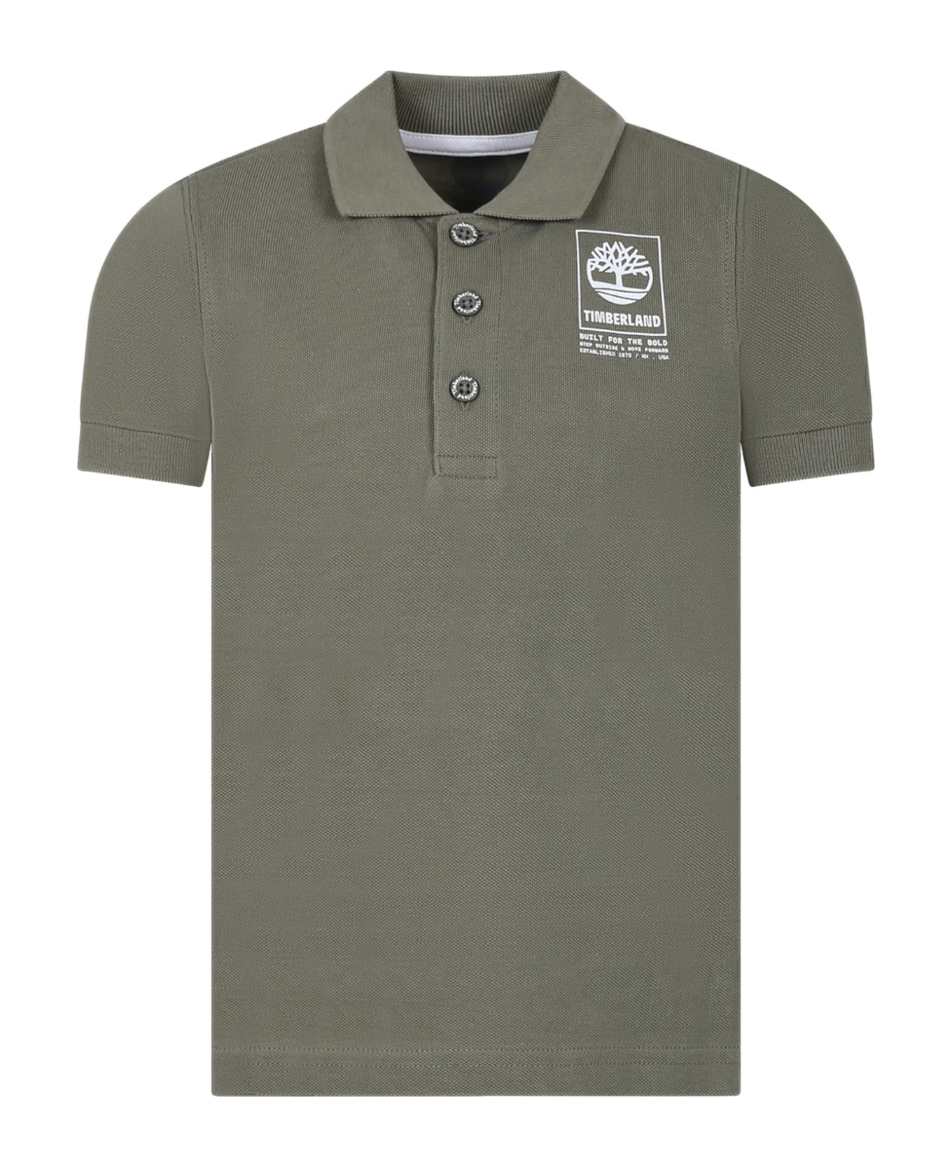 Timberland Green Polo Shirt For Boy With Logo - Green