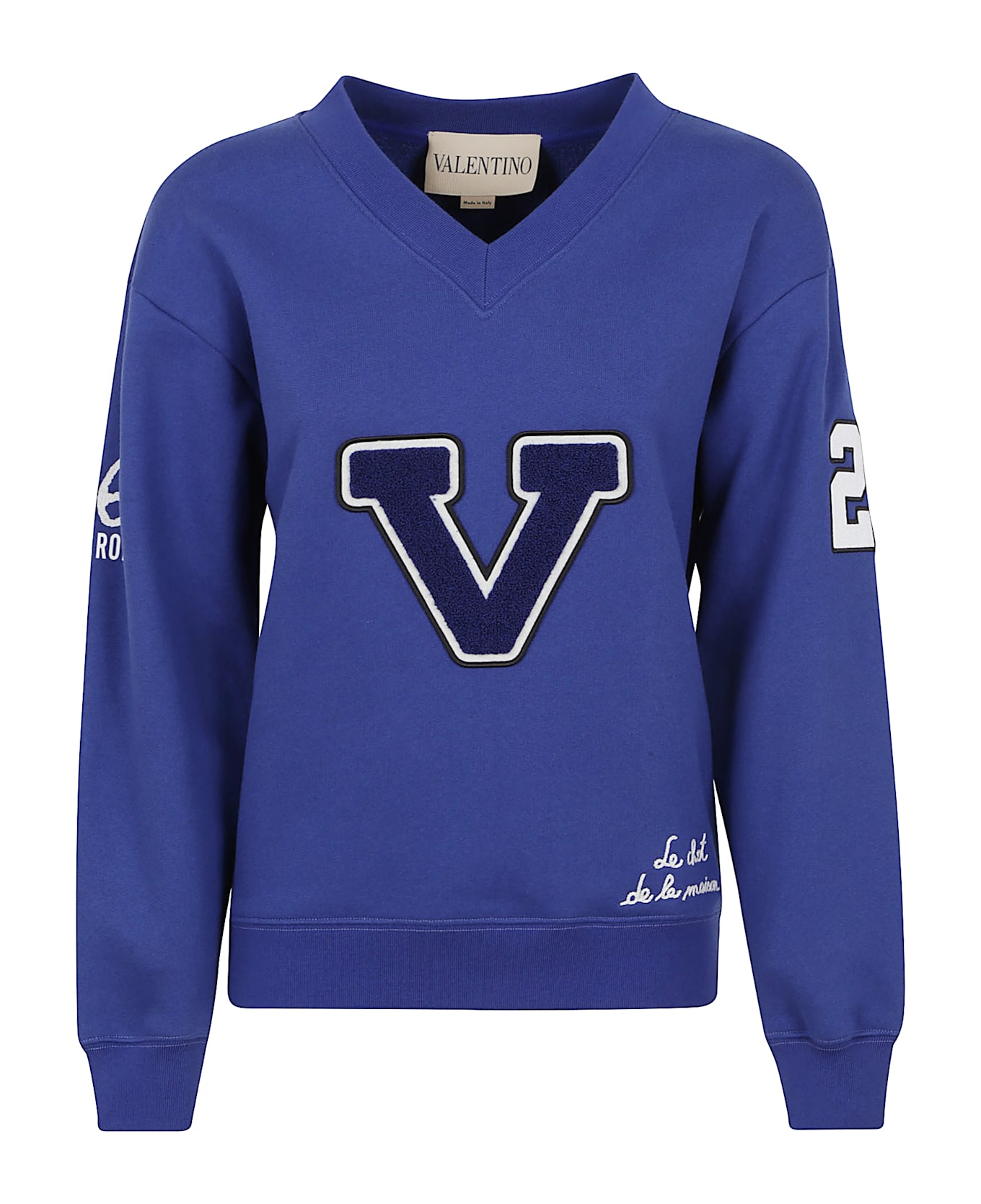 Valentino Garavani Jersey Felpa | Pattern | Cotton Sweatshirt - Blue