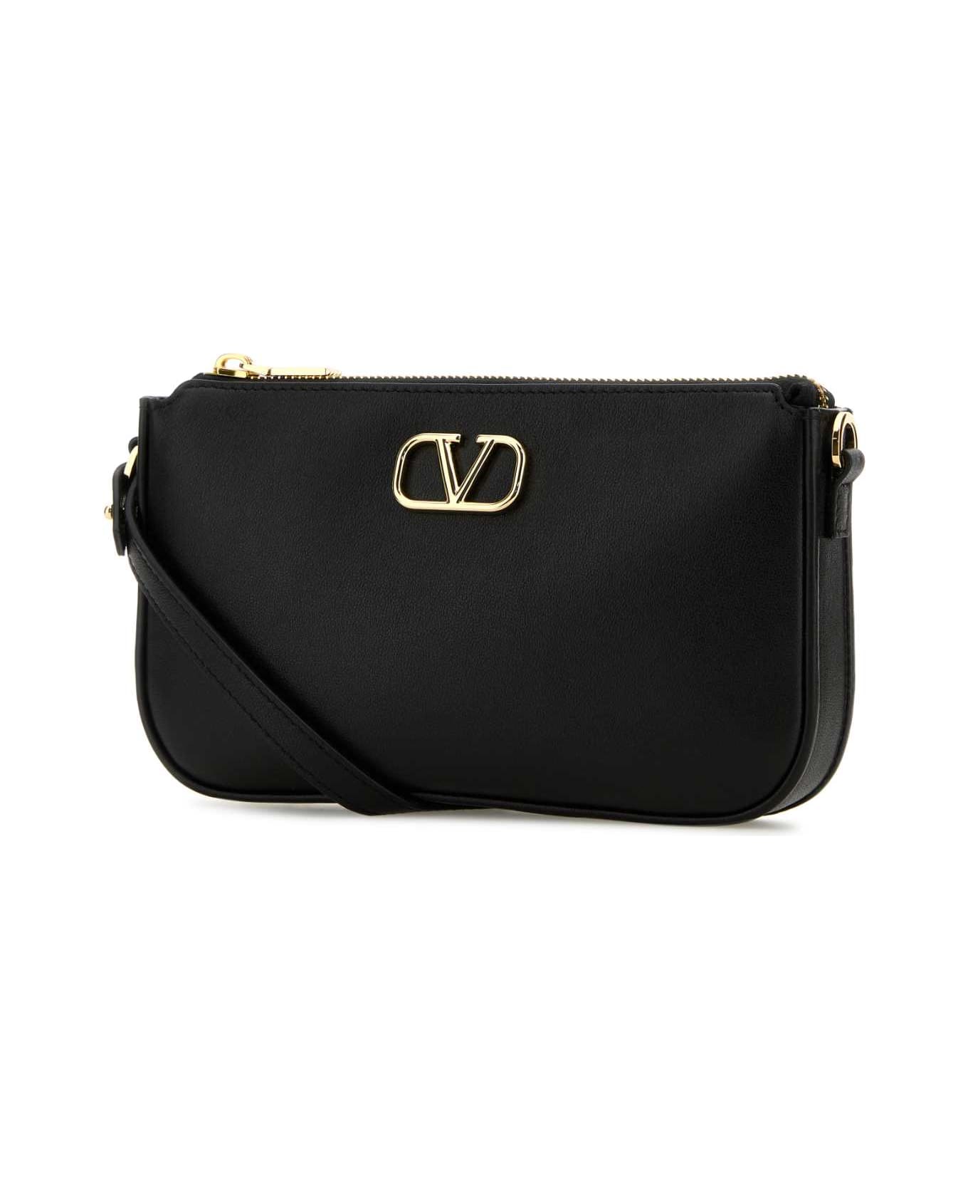 Valentino Garavani Black Leather Vlogo Crossbody Bag - NERO