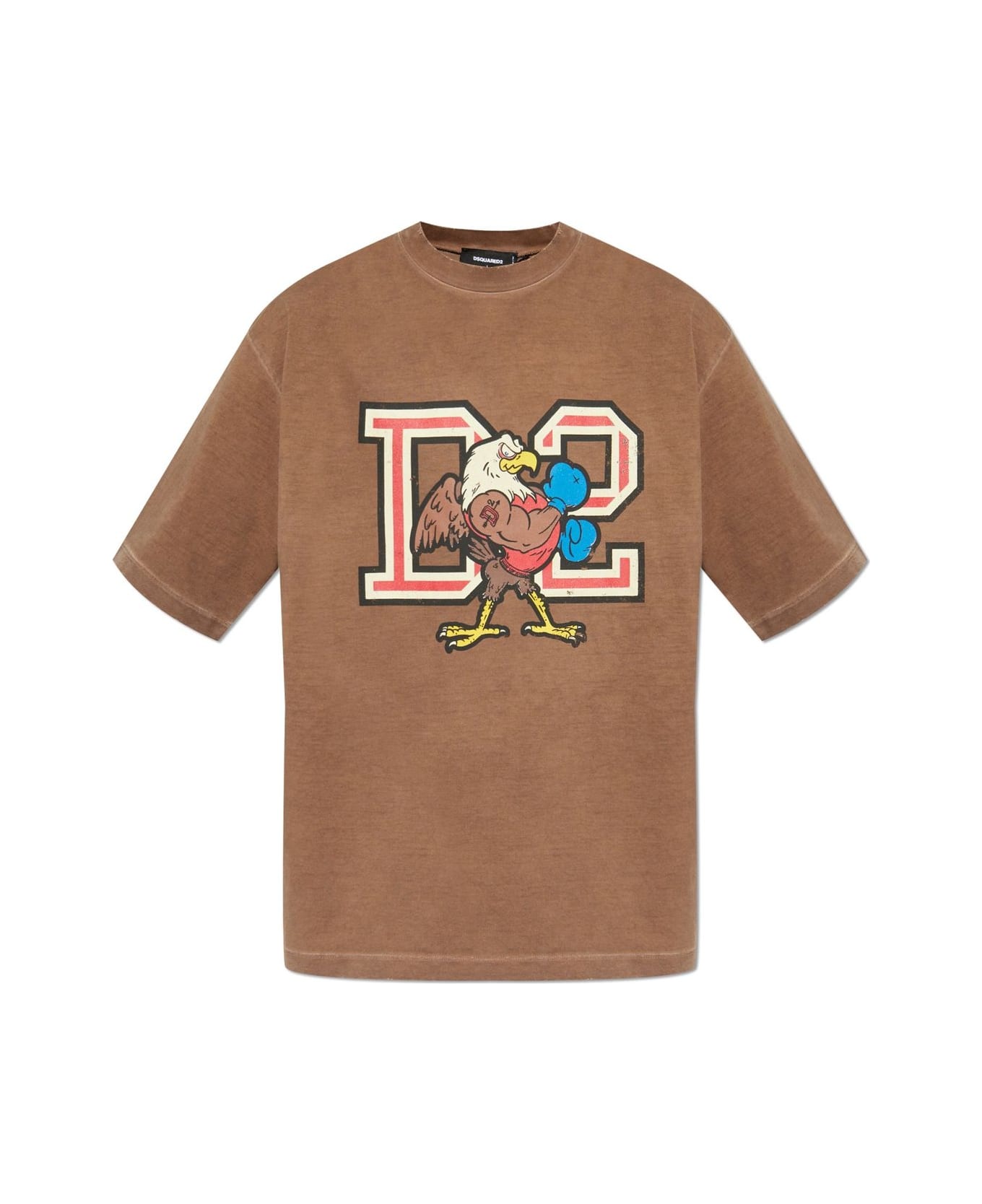 Dsquared2 D2 Logo Printed Crewneck T-shirt - Brown