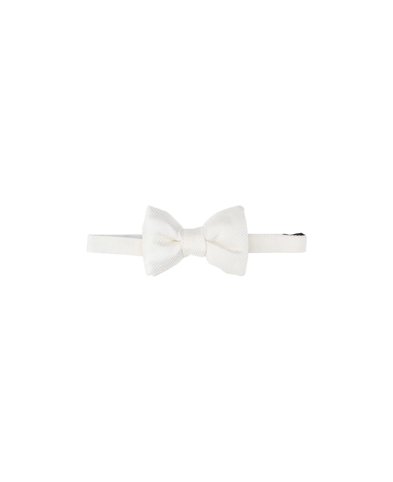 Tom Ford Silk Knotted Bow Tie - WHITE