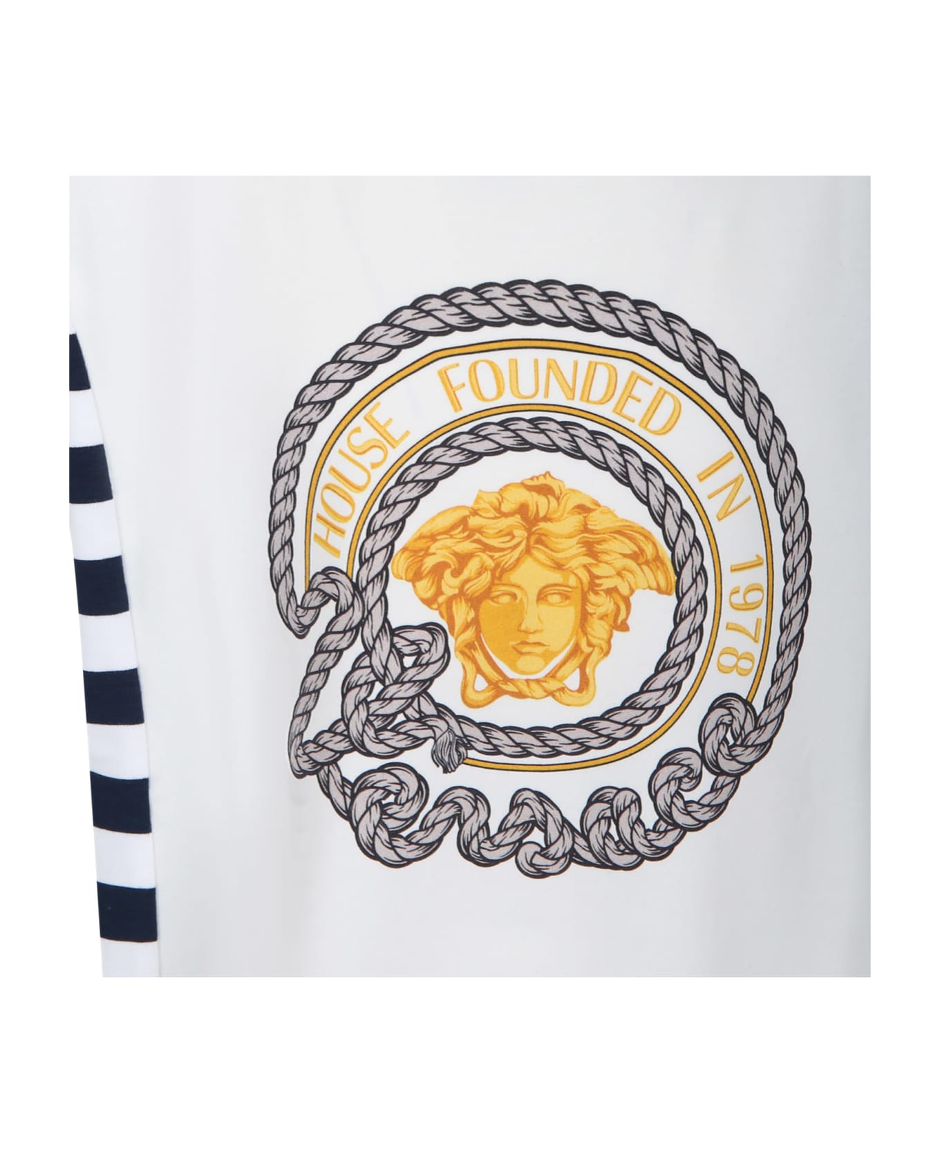 Versace White T-shirt For Girl With Versace Medusa - White Tシャツ＆ポロシャツ