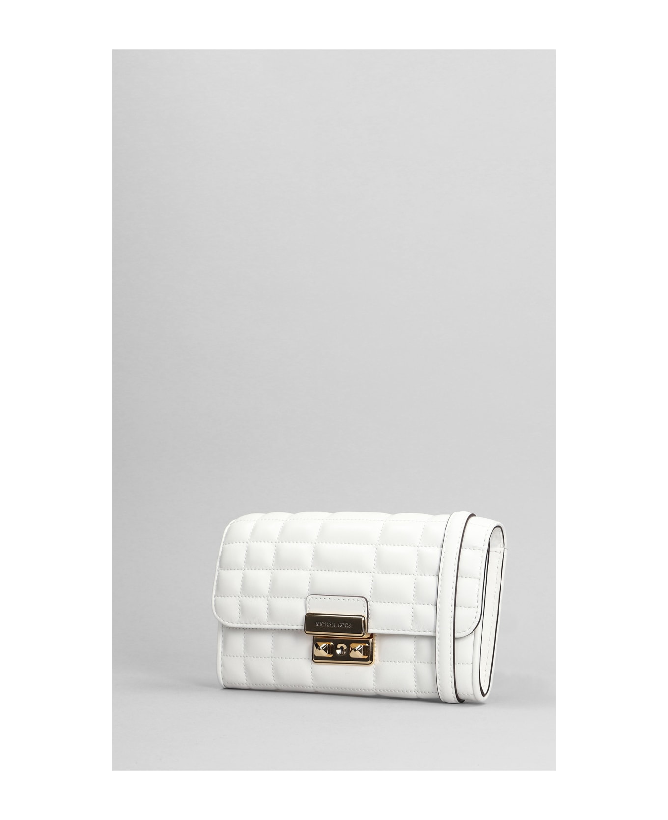 Michael Kors Tribeca Shoulder Bag In White Leather - white クラッチバッグ