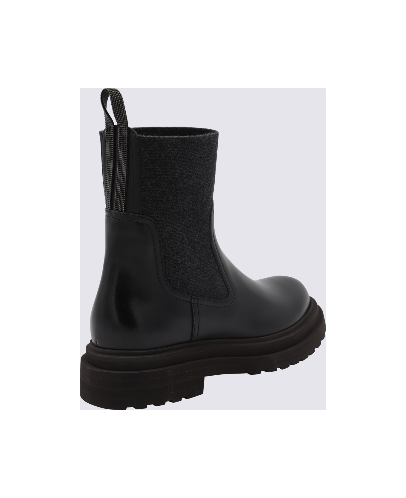Brunello Cucinelli Black Leather Boots - Black