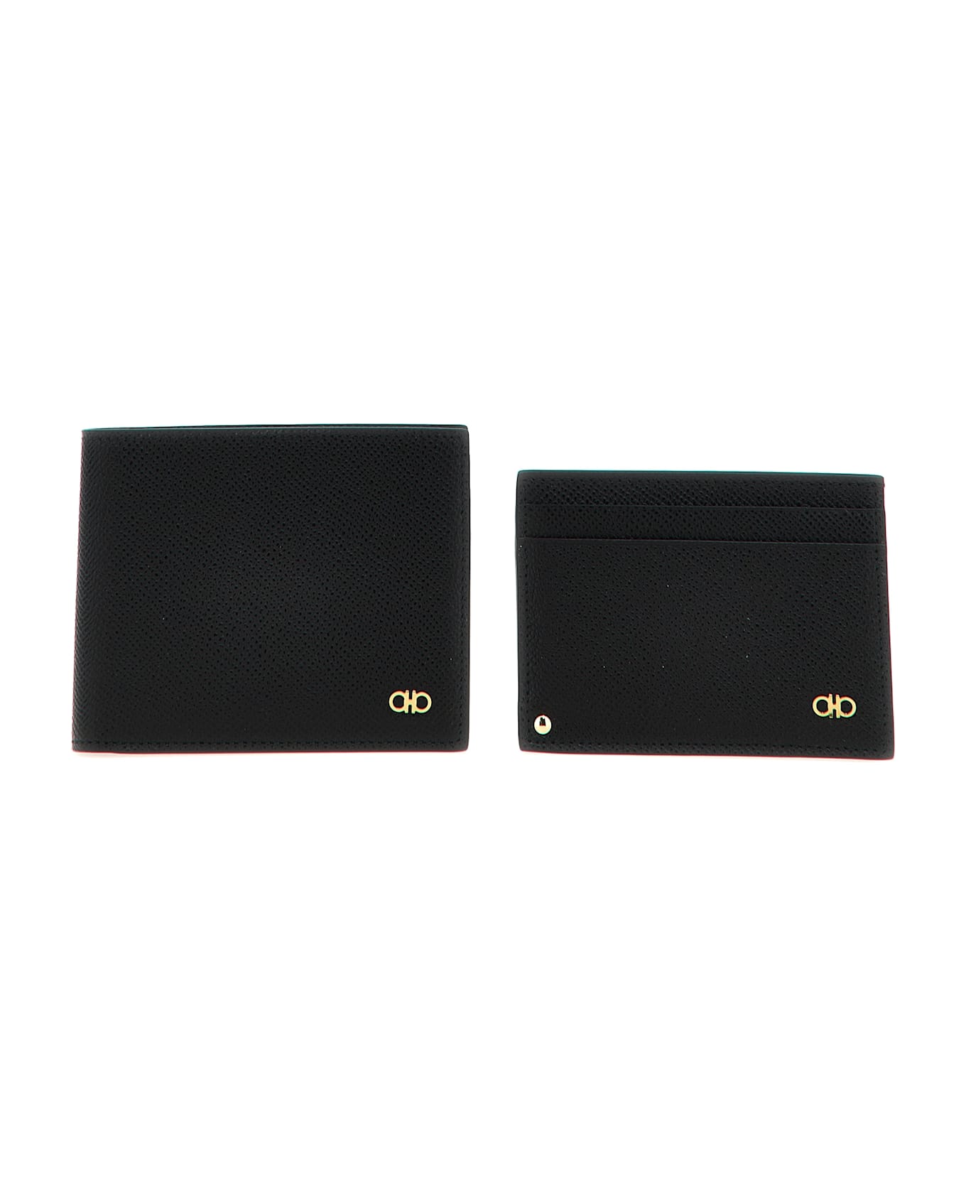 Ferragamo 
gancio
 Wallet + Card Holder Set - Black  