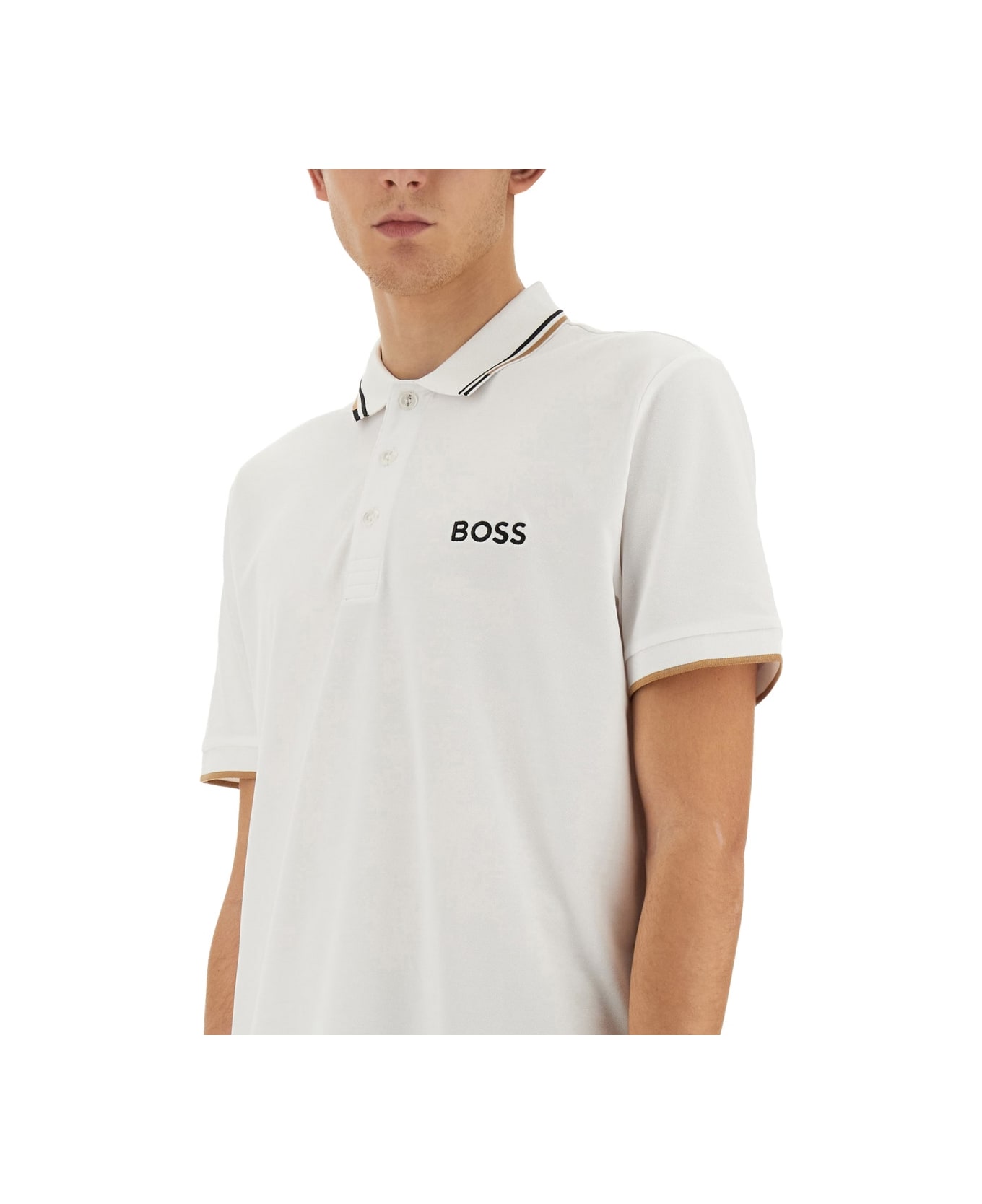 Hugo Boss Polo With Logo - WHITE