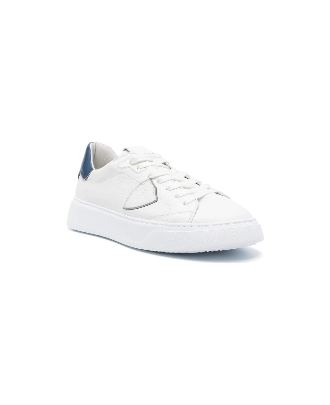Philippe Model Temple Low Sneakers - White And Blue - White