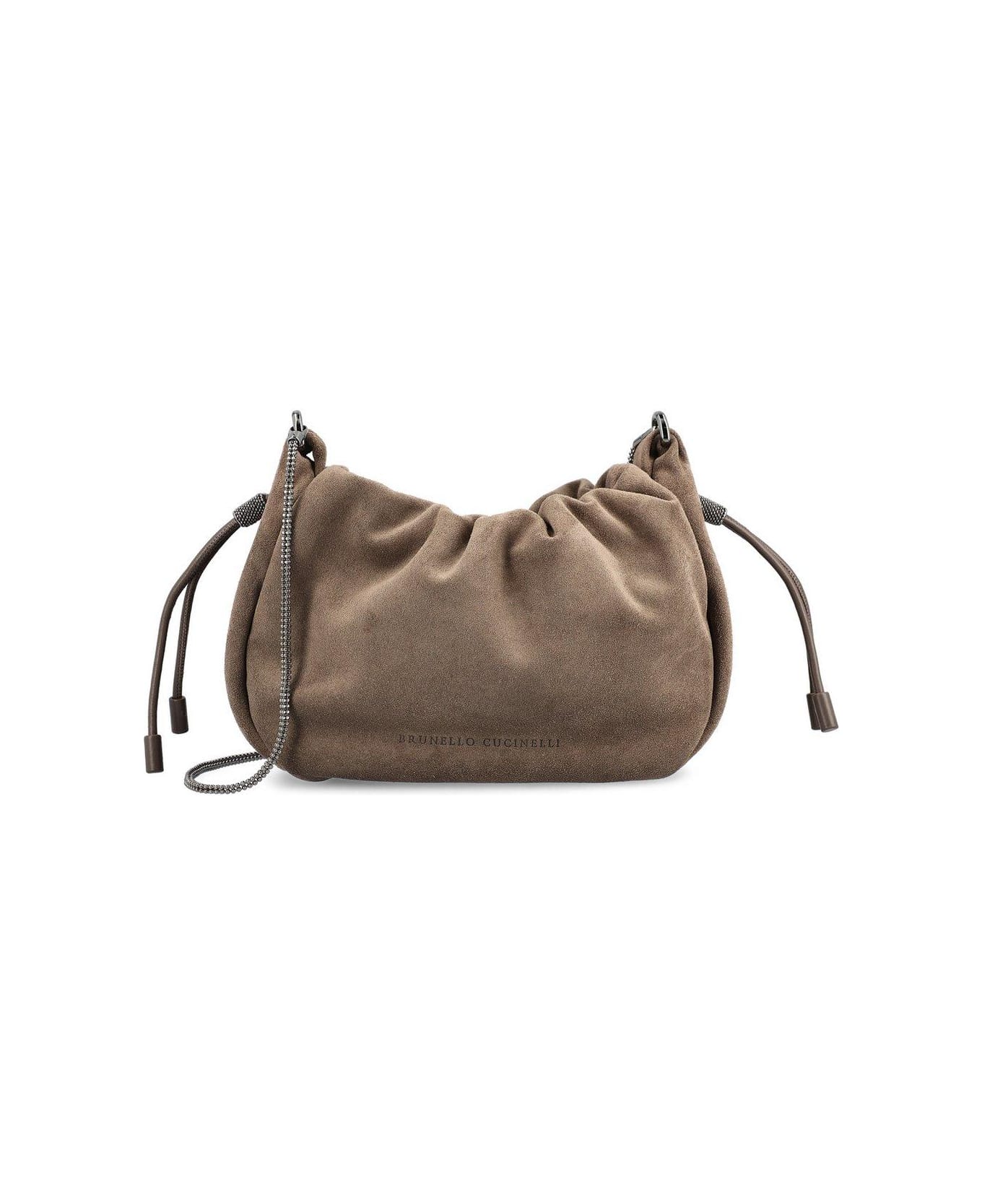 Brunello Cucinelli Drawstring Shoulder Bag - Brown