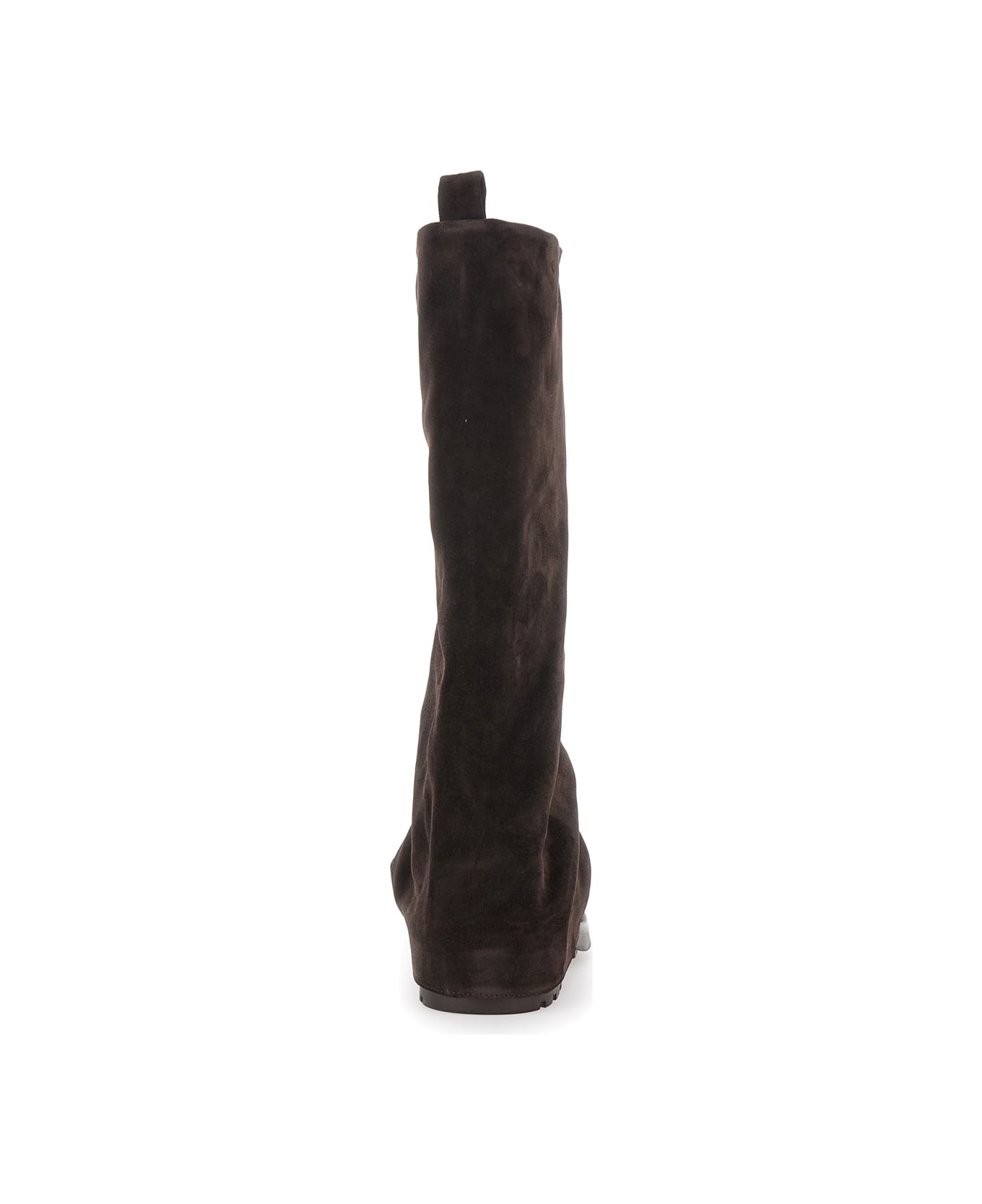 Strategia Brown Multilayer Combat Boots With One Block Sole In Suede Woman - Brown