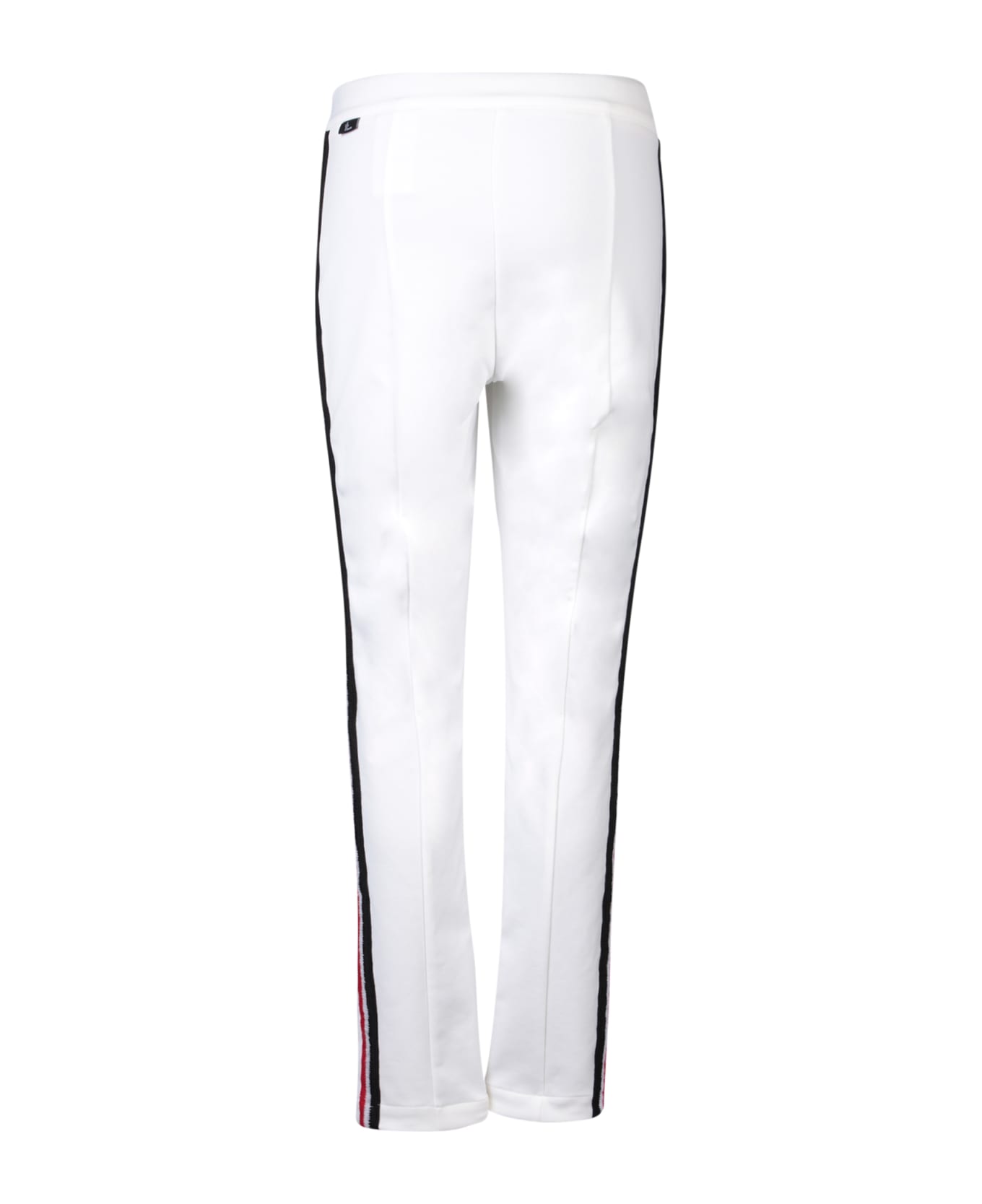 Moncler Grenoble White Trousers With Embroidered Side Bands - White