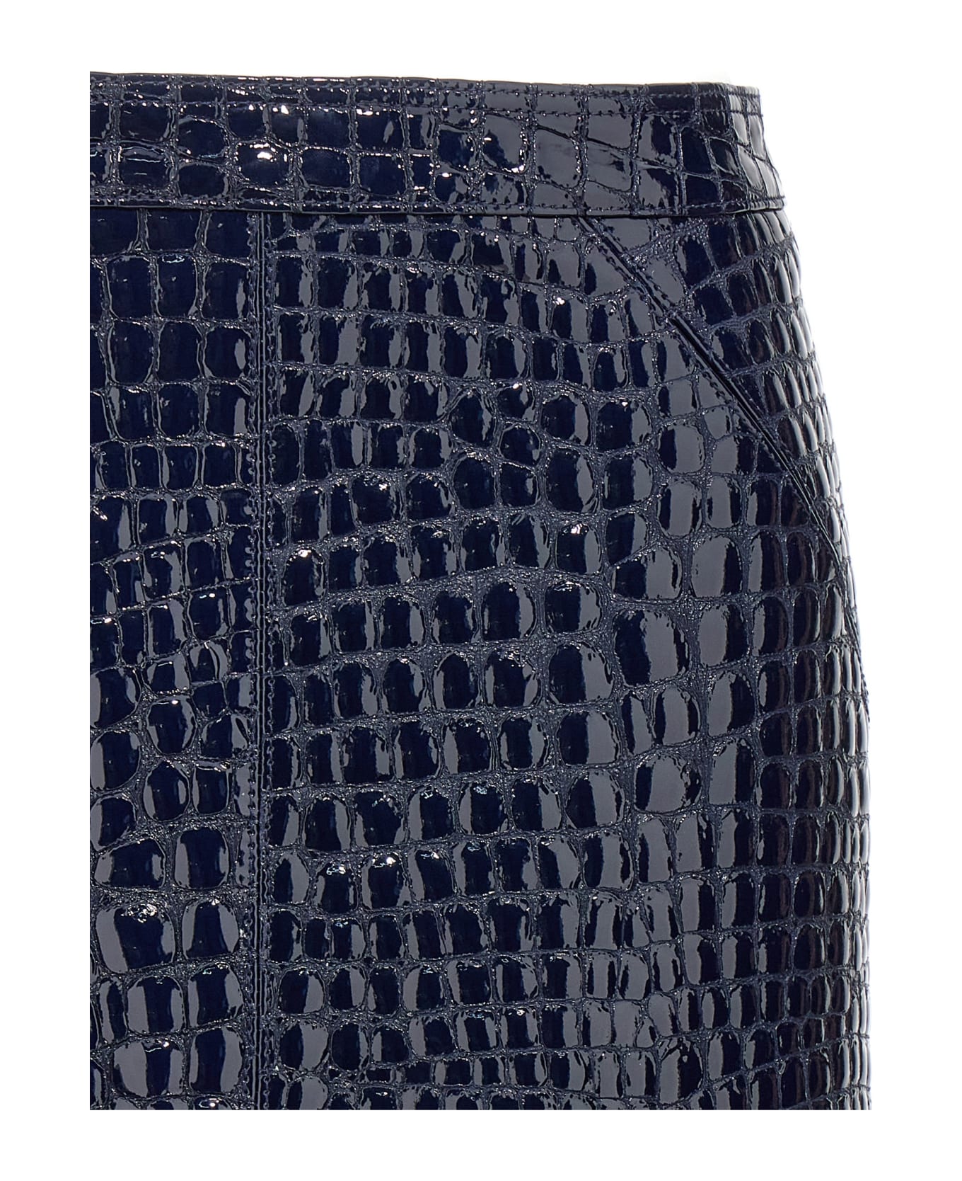 Tom Ford Croc Print Skirt - Blue